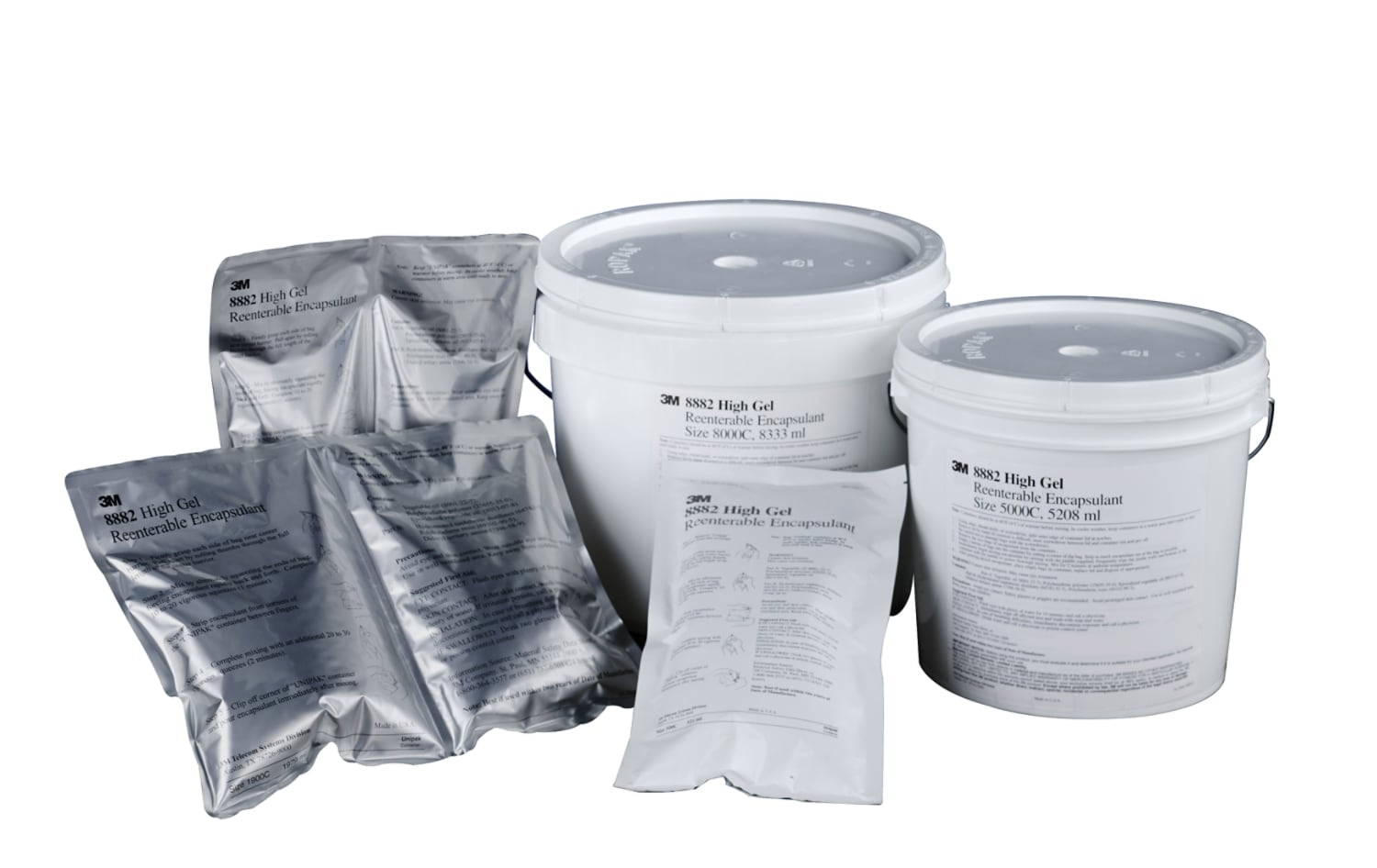 7100043406 - 3M 8882 High Gel Re-enterable Encapsulant, 5000C, 5208ml, Pouch & Pail, 1 Each/Case