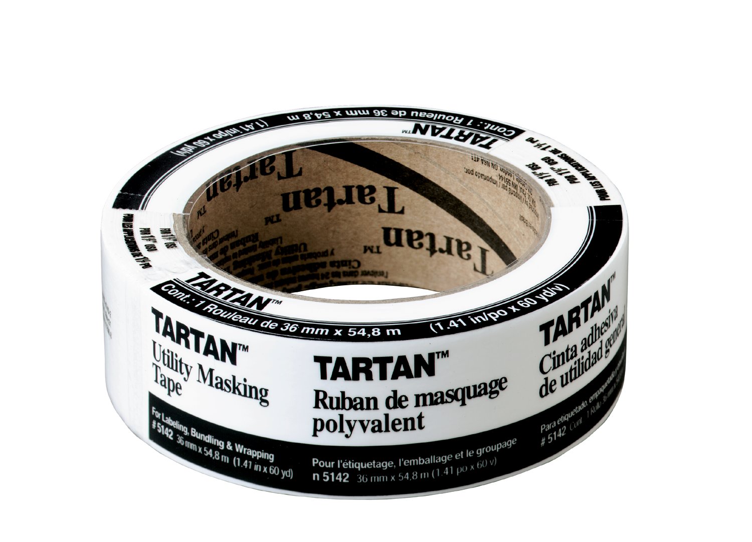 3 Pack 1/4 inch .25 inch x 60yd (6mm x 55m) Thin Stikk Black Painters Masking Tape