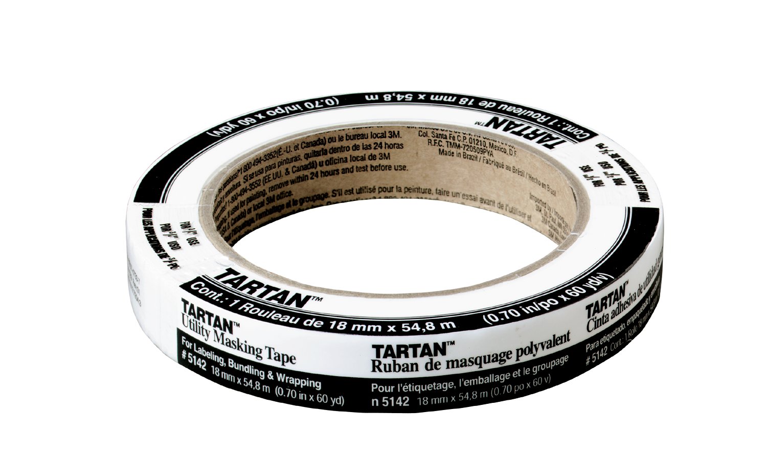 7000122516 - Tartan Utility Masking Tape 5142-.18E, .70 in x 60.1yd (18 mm x 54,8 m)
for Labeling, Bundling and Wrapping