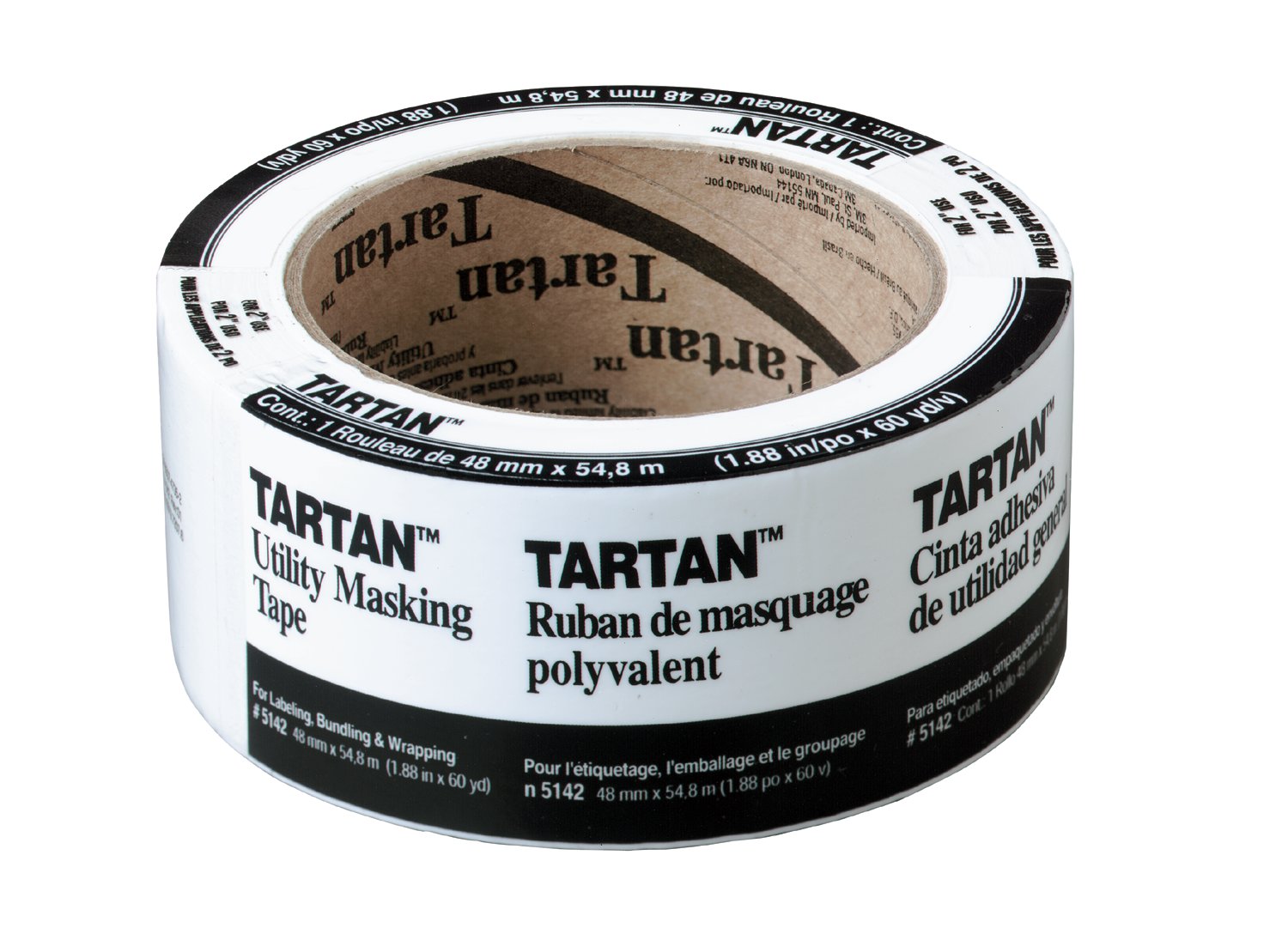 7000127115 - Tartan Masking Tape 5142-48A, 1.88 in x 60.1 yd (48 mm x 55 m), 24
rls/cs, 1 Roll/Pack