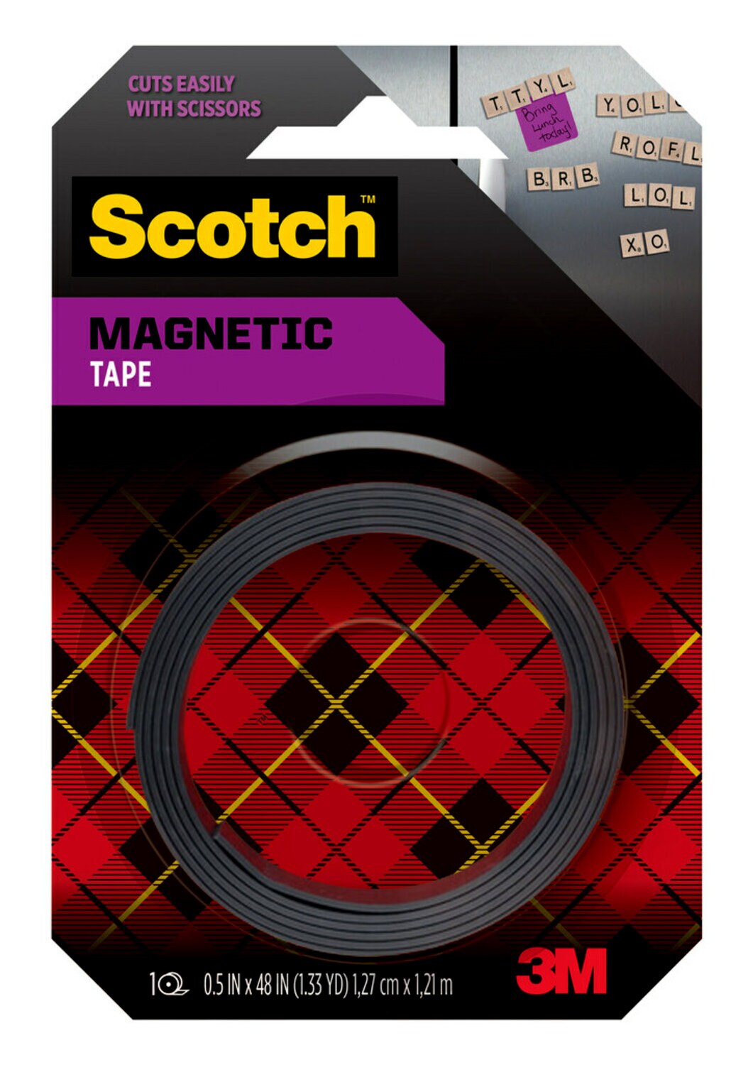 7100237866 - Scotch Magnetic Tape MT004.5S, 0.5 in x 48 in (1.27 cm x 1.21 m)
