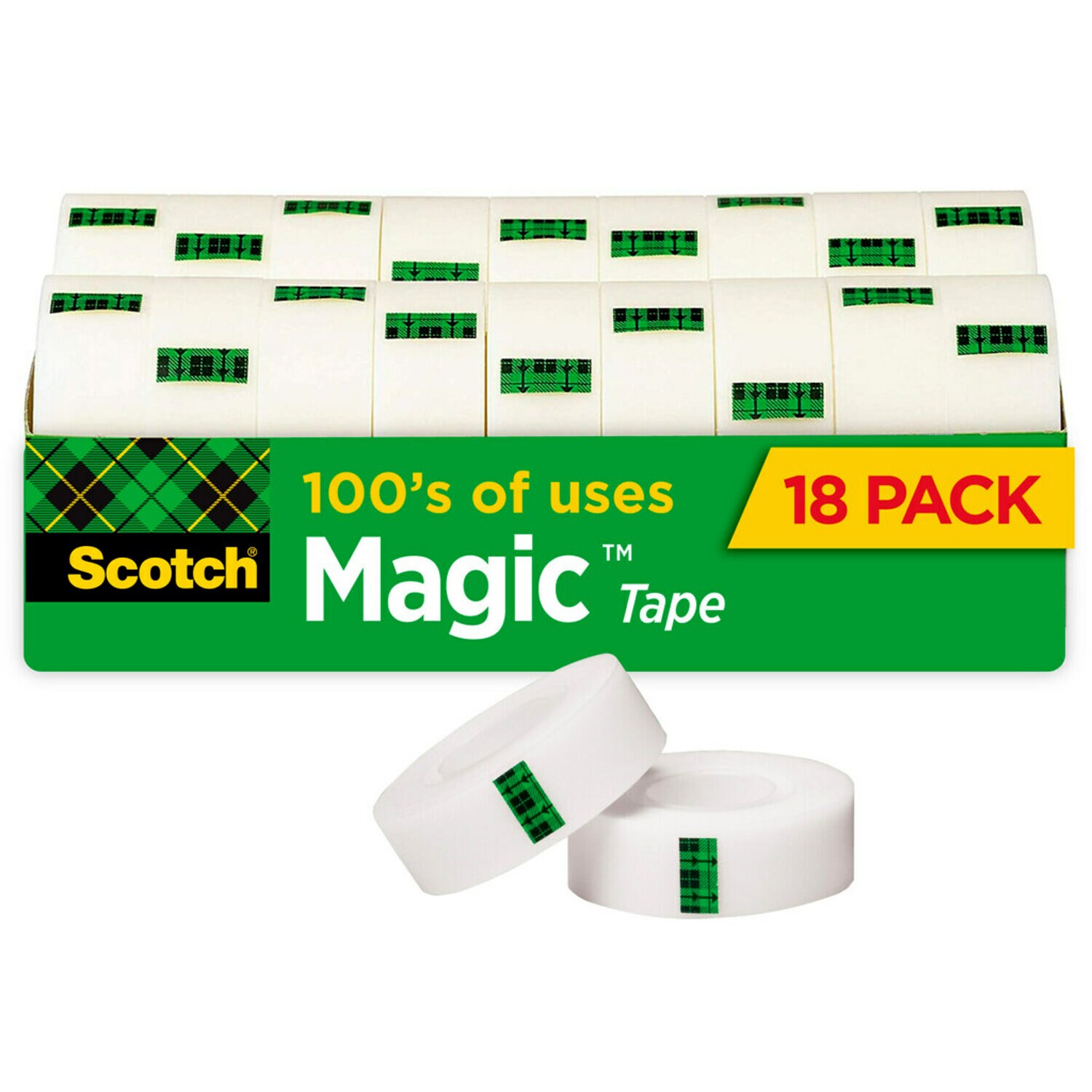 7010385083 - Scotch Magic Tape 810K18CP, 3/4 in x 1000 in Cabinet Pack