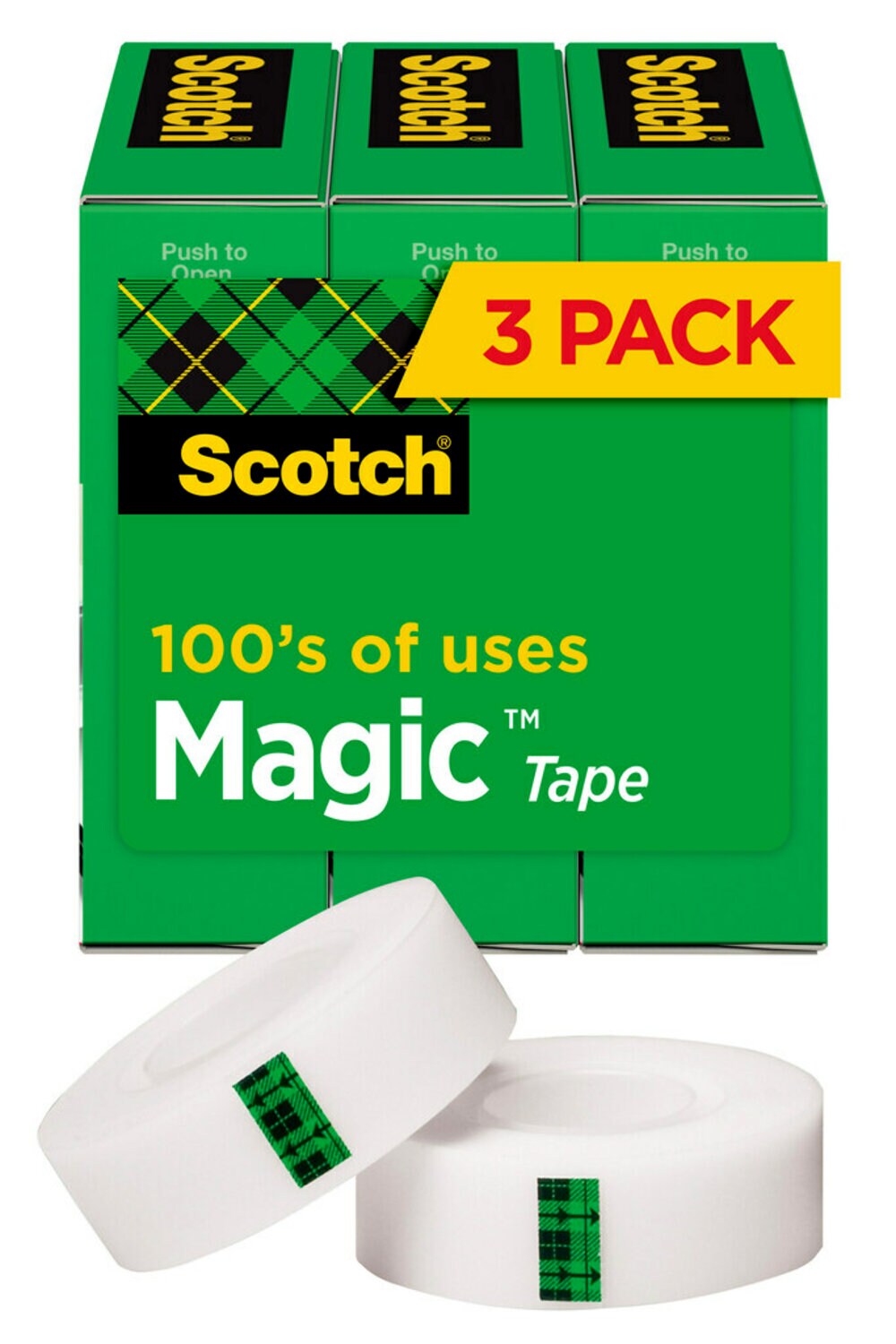 7010044870 - Scotch Magic Invisible Tape 810-3PK, 3/4 in x 36 yd x 0 in (19 mm x 32,9 m) 3 Pack