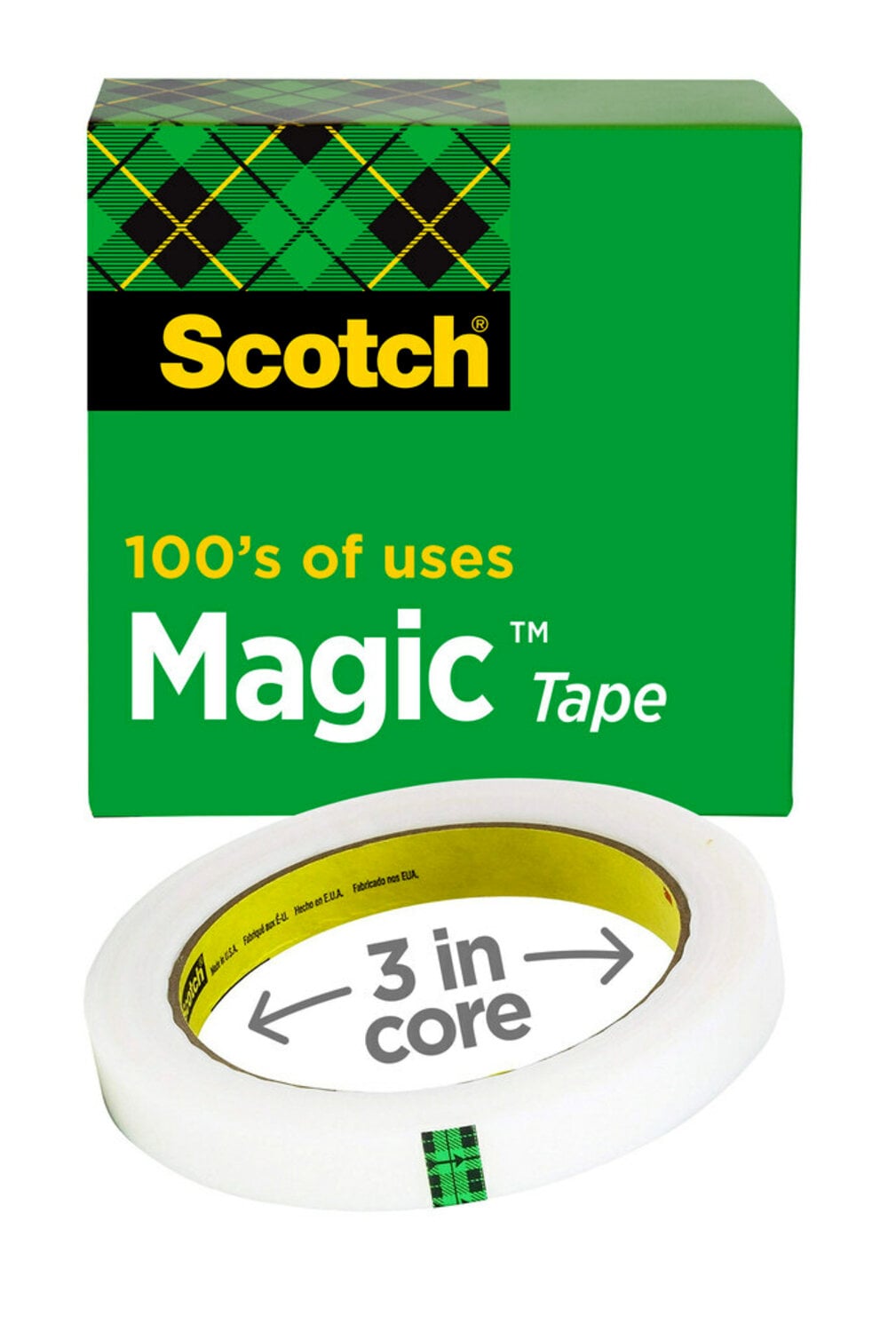 7000050092 - Scotch Magic Tape 810, 1/2 in x 2592 in, 3 in Core, Boxed