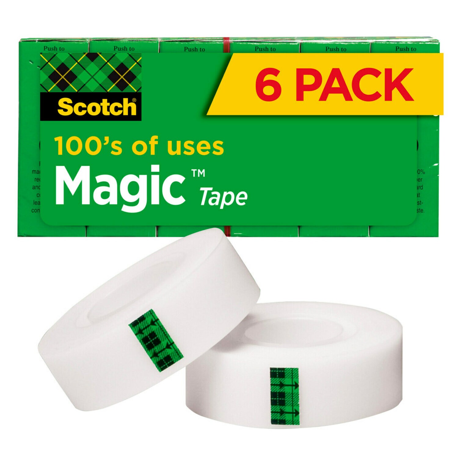 7010383805 - Scotch Magic Invisible Tape 810-6PK, 3/4 in x 1296 in x 0 in