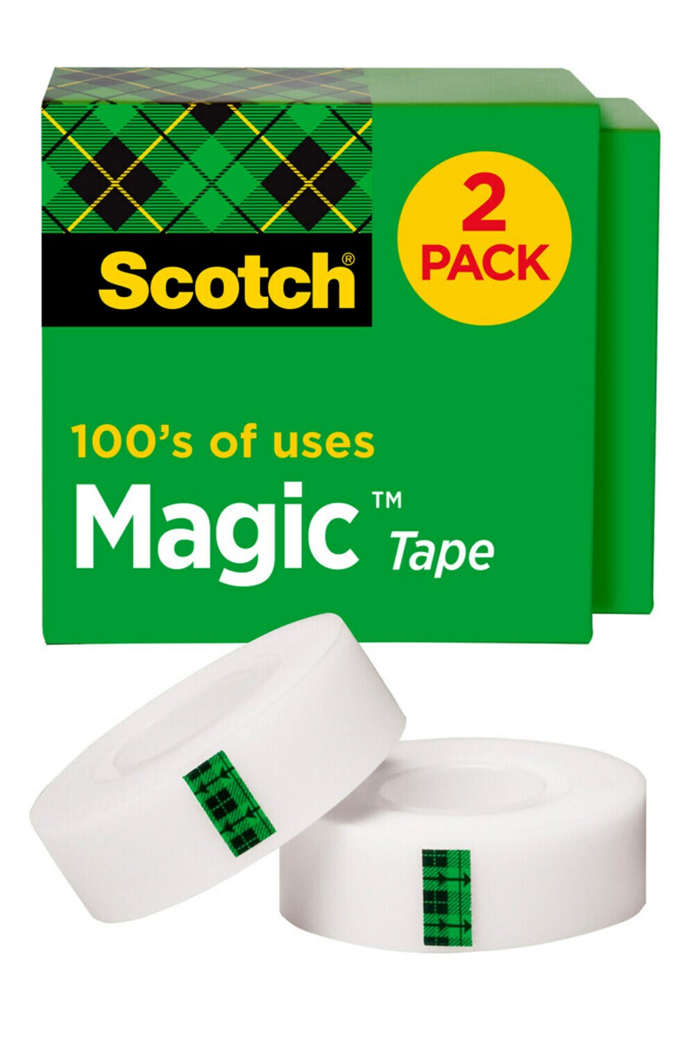 7100198808 - Scotch Magic Tape 810-2PK-TB 3/4 in x 1000 in, 2-pack