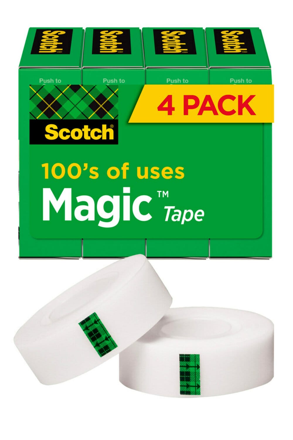 7010311206 - Scotch Magic Invisible Tape 810K4, 3/4 in x 1000 in (19 mm x 25,4 m) 4 Pack