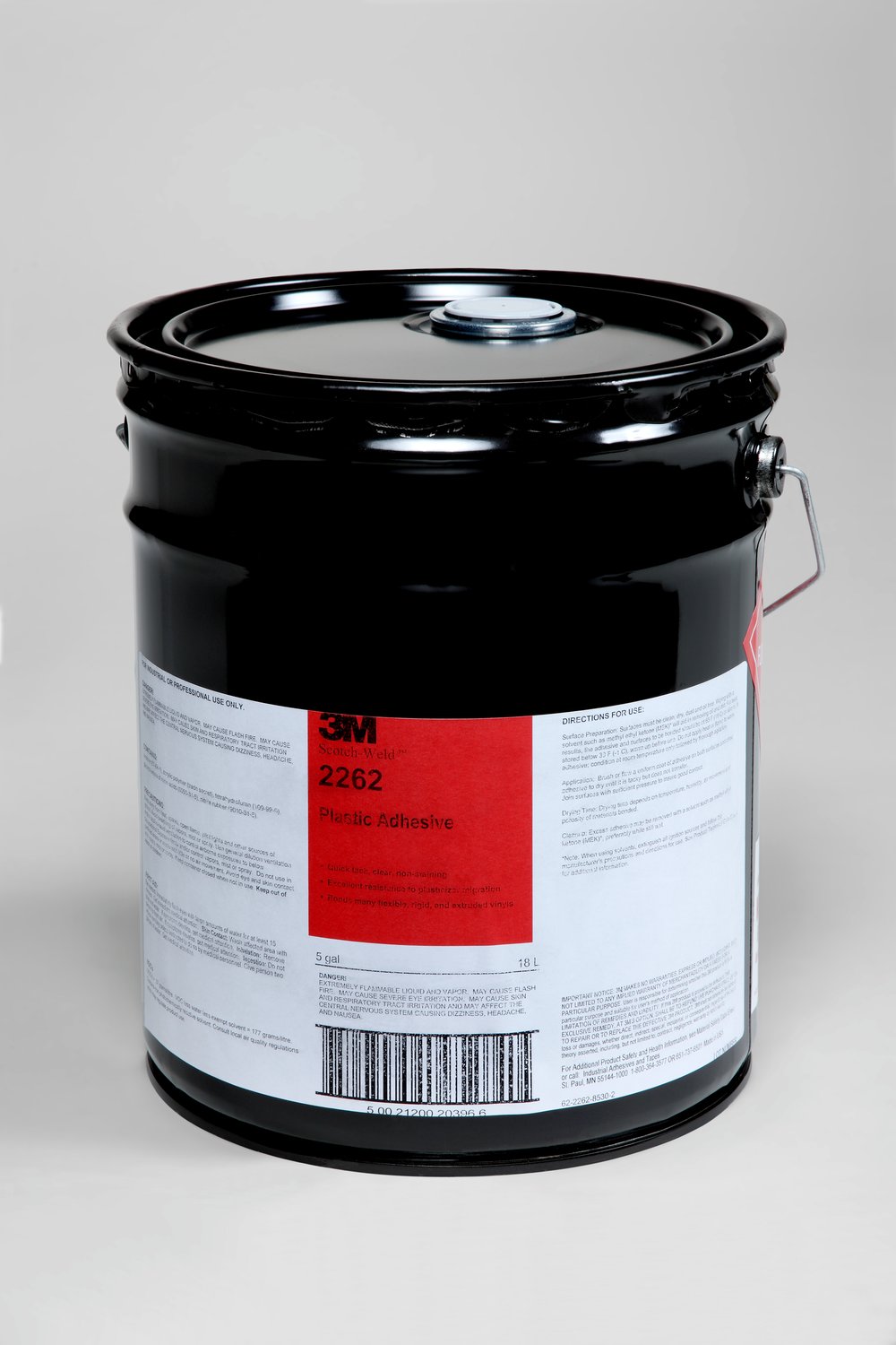7000121221 - 3M Plastic Adhesive 2262, Clear, 5 Gallon (Pail), 1 Can/Drum