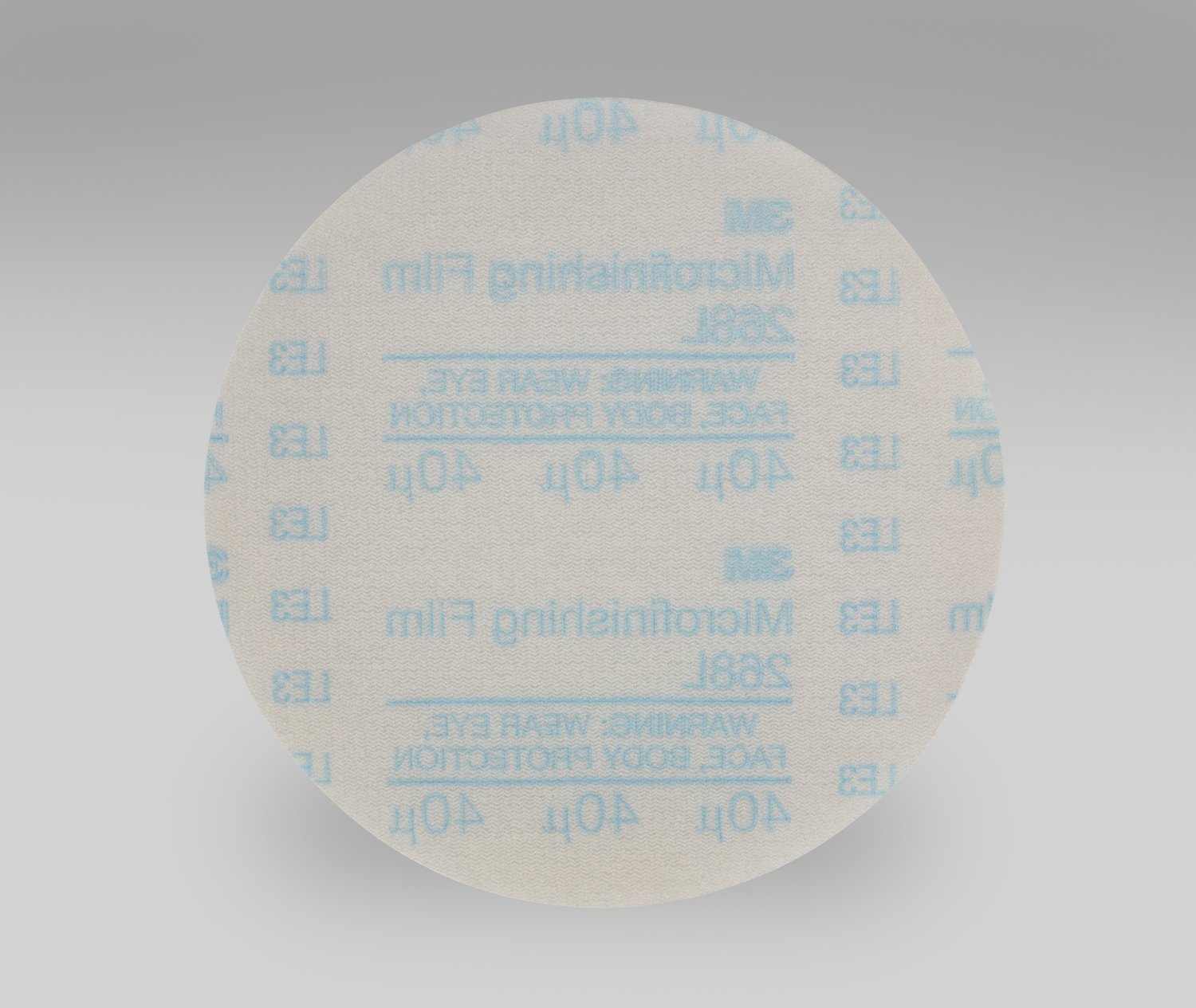 7000120373 - 3M Hookit Microfinishing Film Disc 268L, 40 Mic 3MIL, Type D, 5 in x NH, Die 500X, 50/Carton, 500 ea/Case