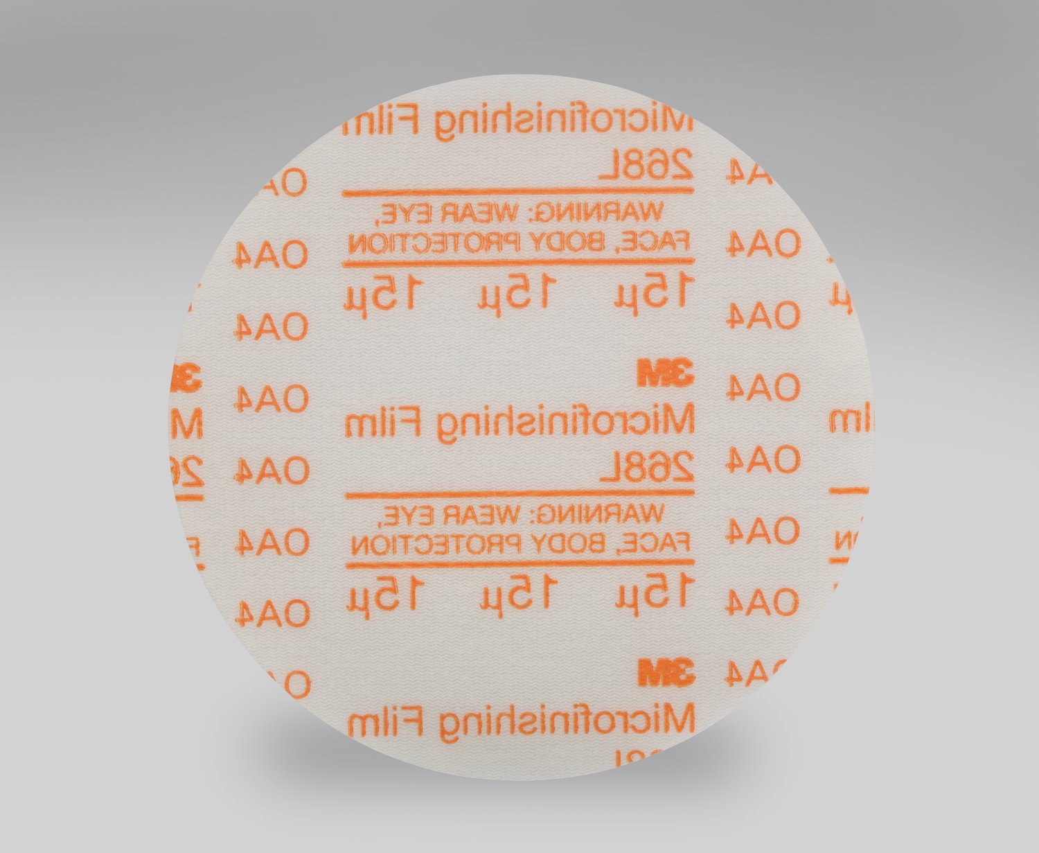 7000120353 - 3M Hookit Microfinishing Film Disc 268L, 15 Mic 3MIL, Type D, 5 in x NH, Die 500X, 50/Carton, 500 ea/Case
