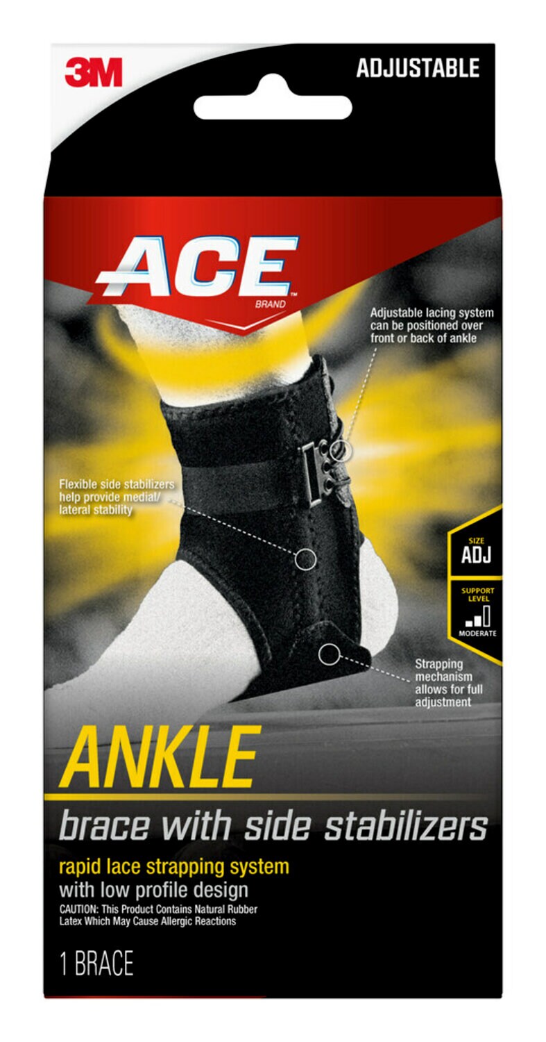 7100179183 - ACE Brand Ankle Brace with Side Stabilizers 901007, Adjustable