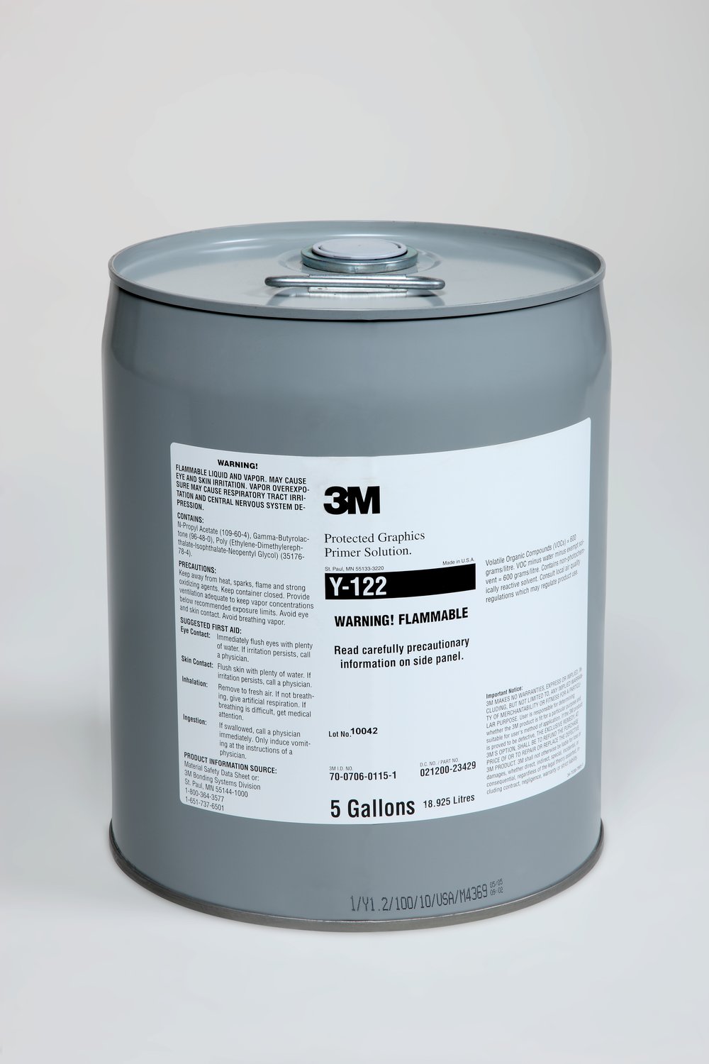 7010067432 - Scotch Primer Y122, Transparent, 5 Gallon (Pail), Drum