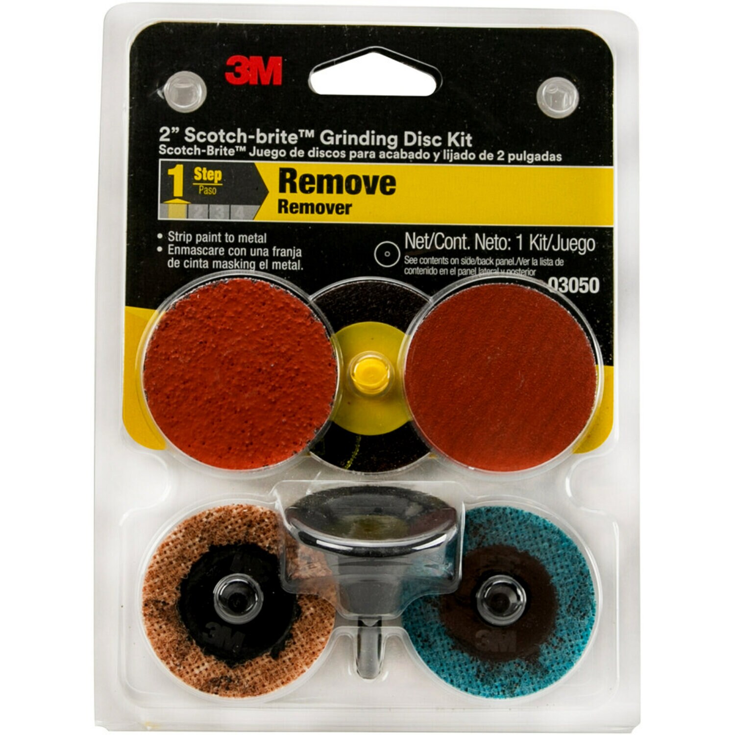 7010295202 - Scotch-Brite Grinding Disc Kit, 03050, 2 inch, 6 per case