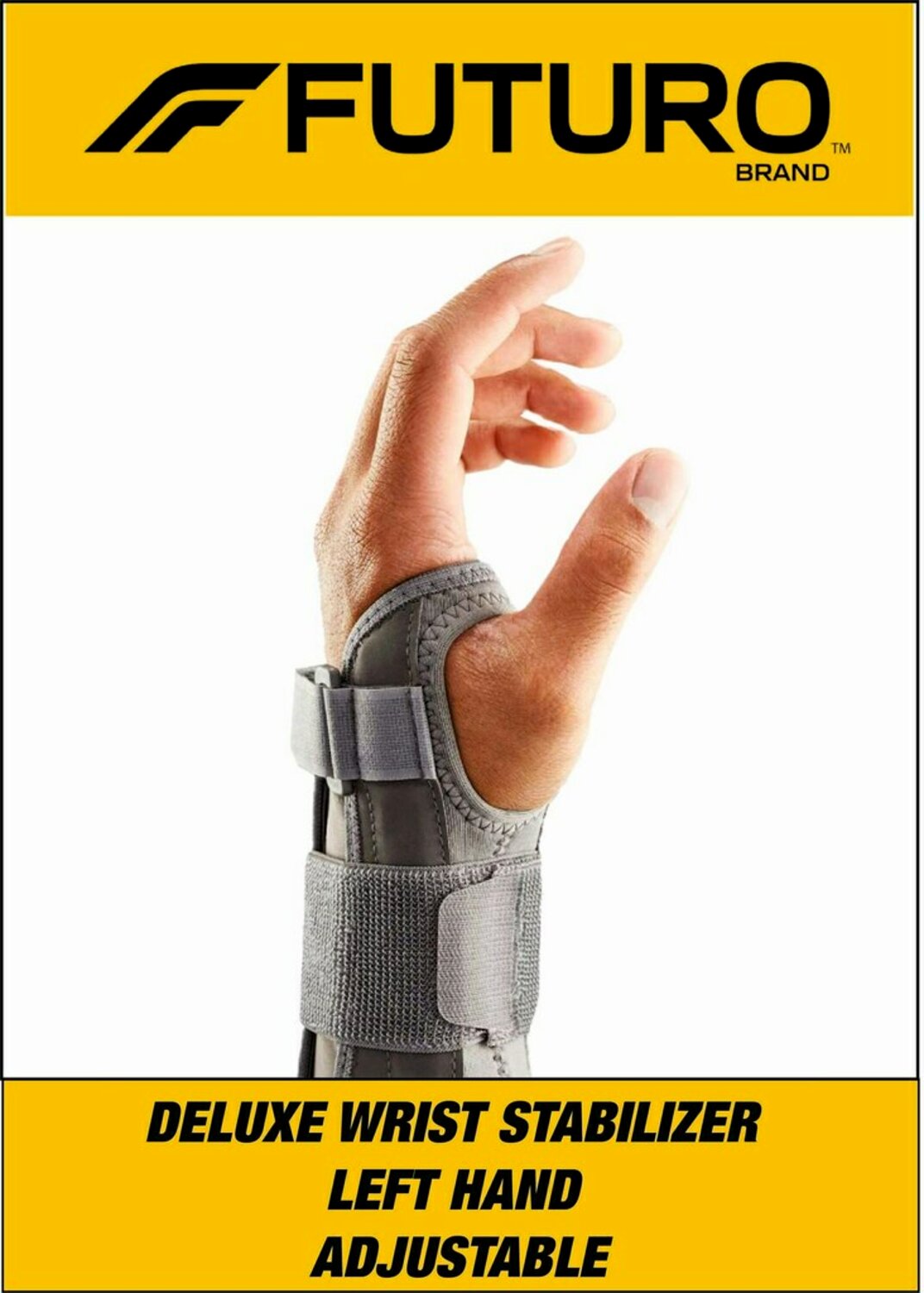 7100156133 - FUTURO Deluxe Wrist Stabilizer Left Hand, 09014ENR, Adjustable. Grey