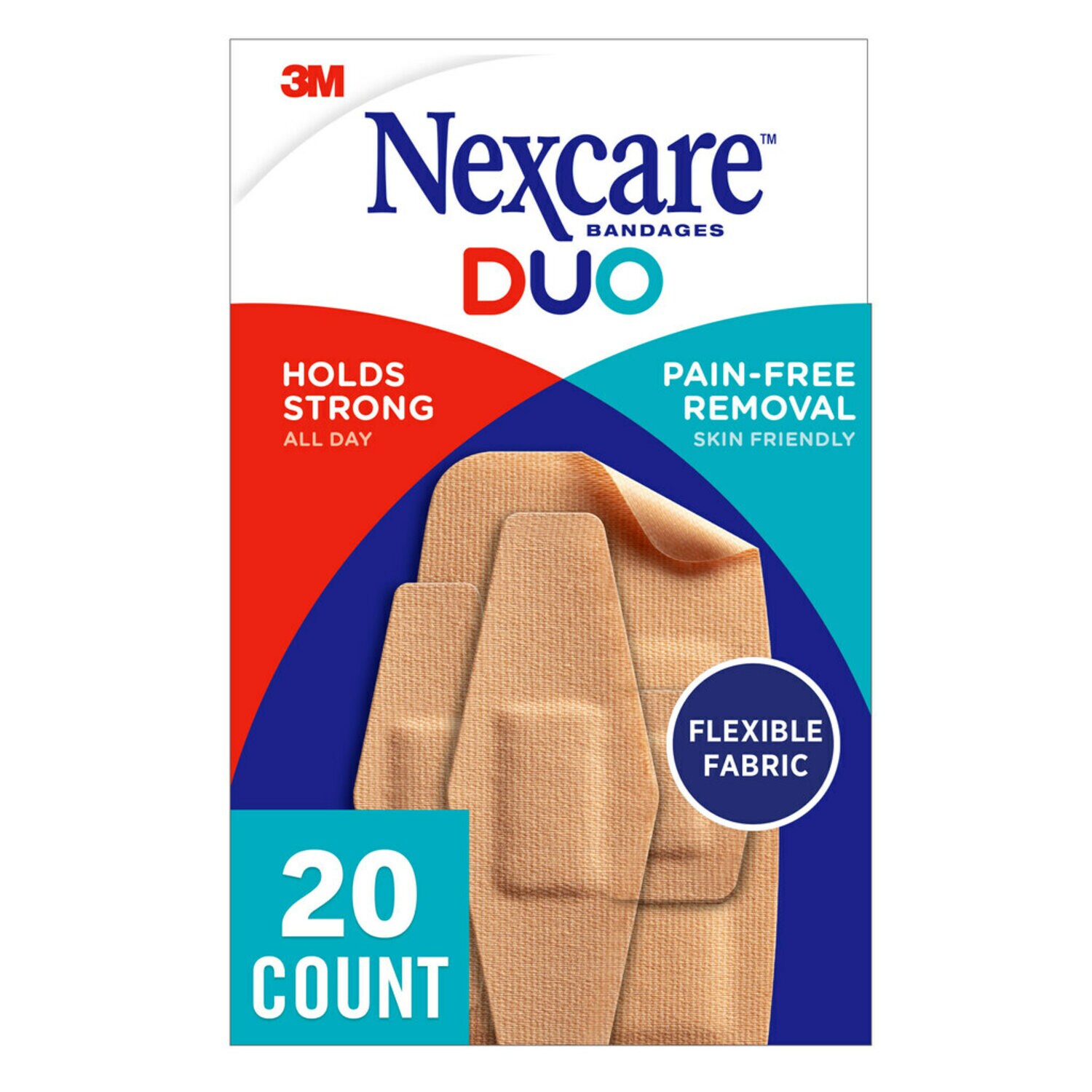 7100241136 - Nexcare DUO Bandages DSA-20, Assorted, 20 Count