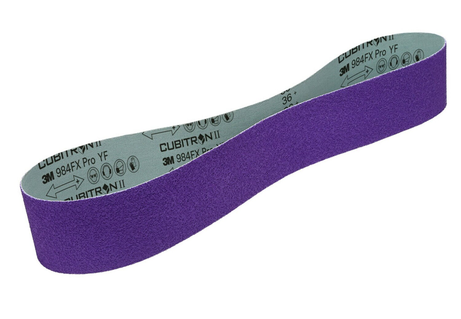 7100245314 - 3M Cubitron II Cloth Belt 984FX Pro, 36+ YF-weight, 4 in x 168 in,
Film-lok, Single-flex, 25 ea/Case
