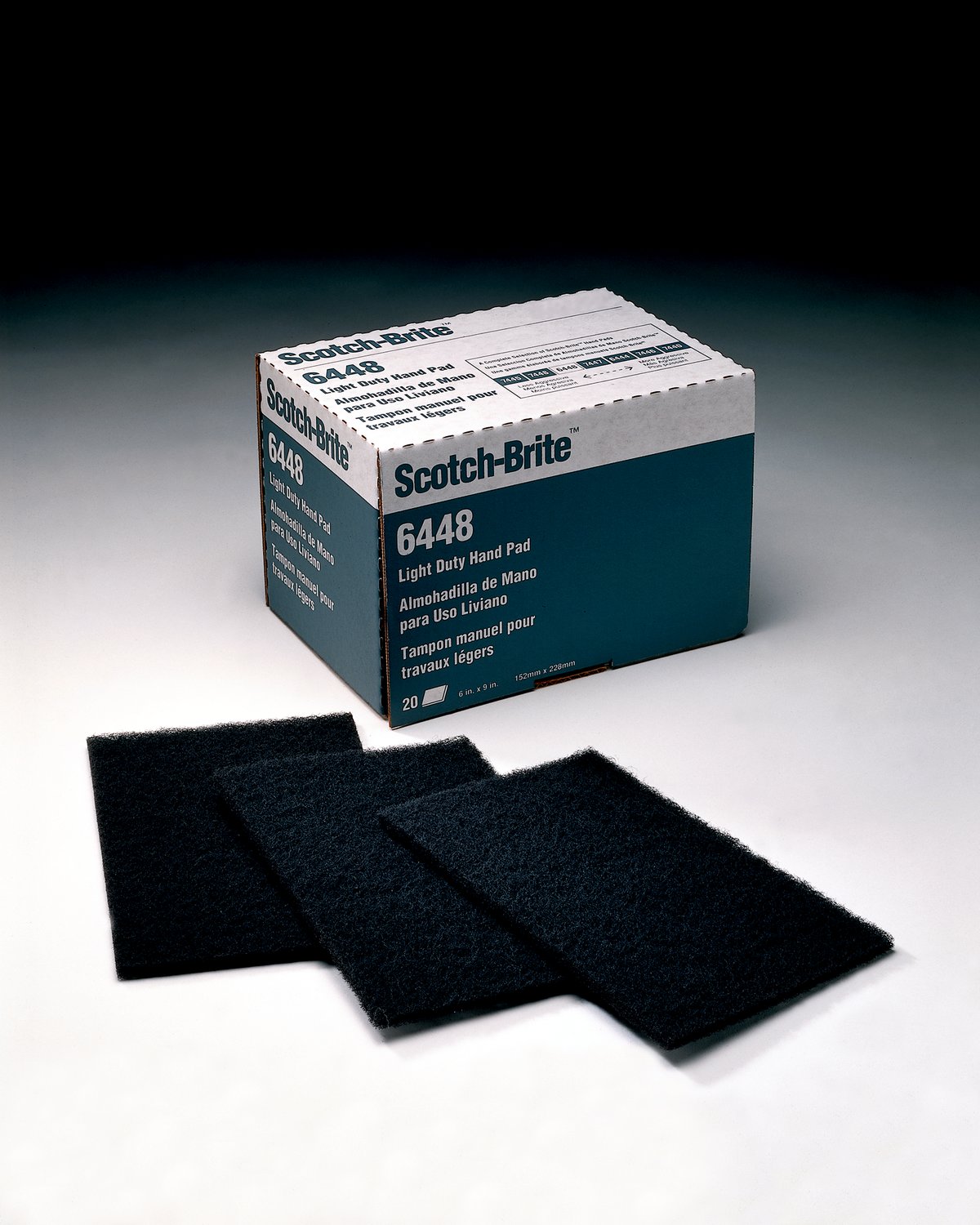 7000121092 - Scotch-Brite Light Duty Hand Pad 6448, 6 in x 9 in, 20/Carton, 3 Cartons/Case