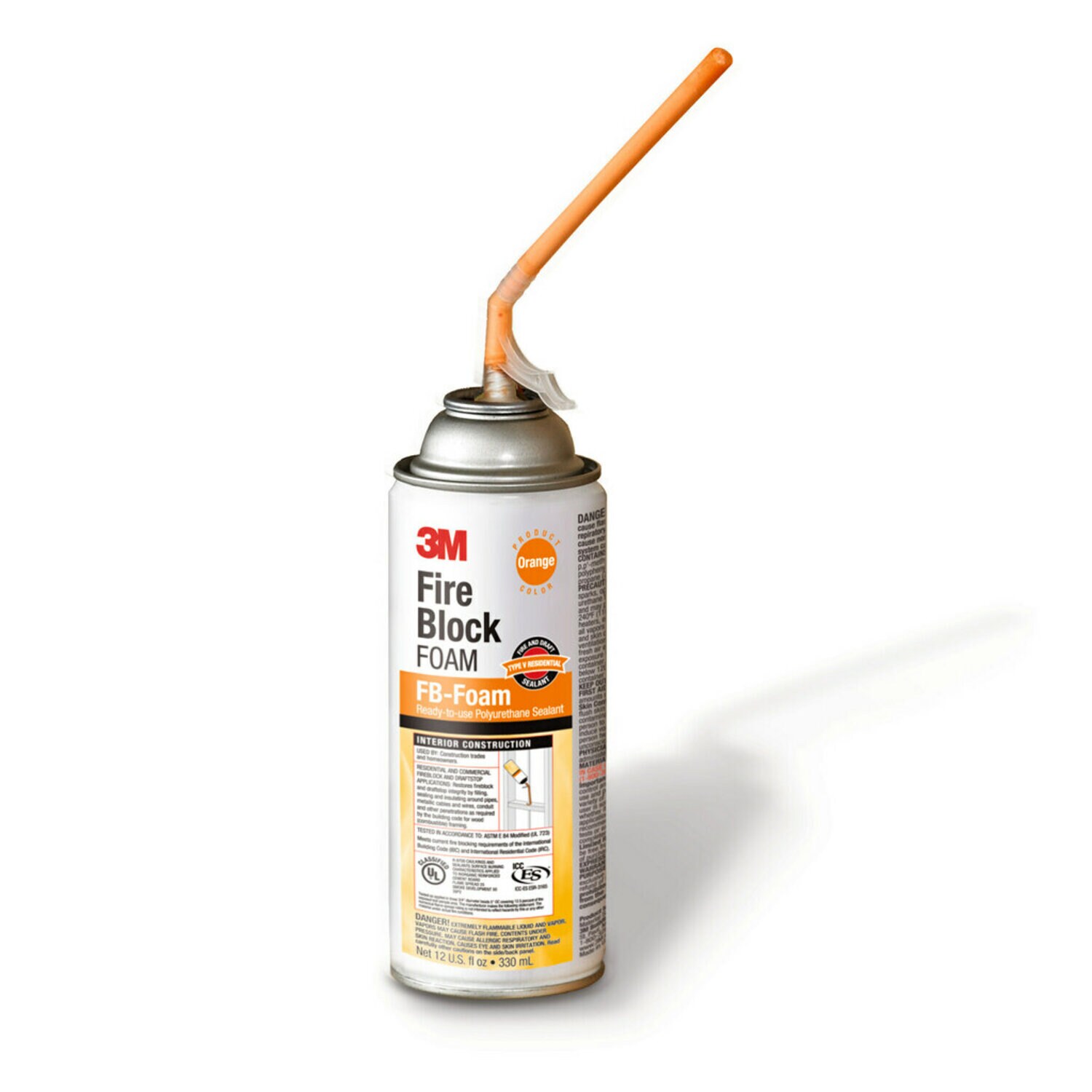 7010401353 - 3M Fire Block Foam, Orange, 12 fl oz Can, 6/Case, Restricted