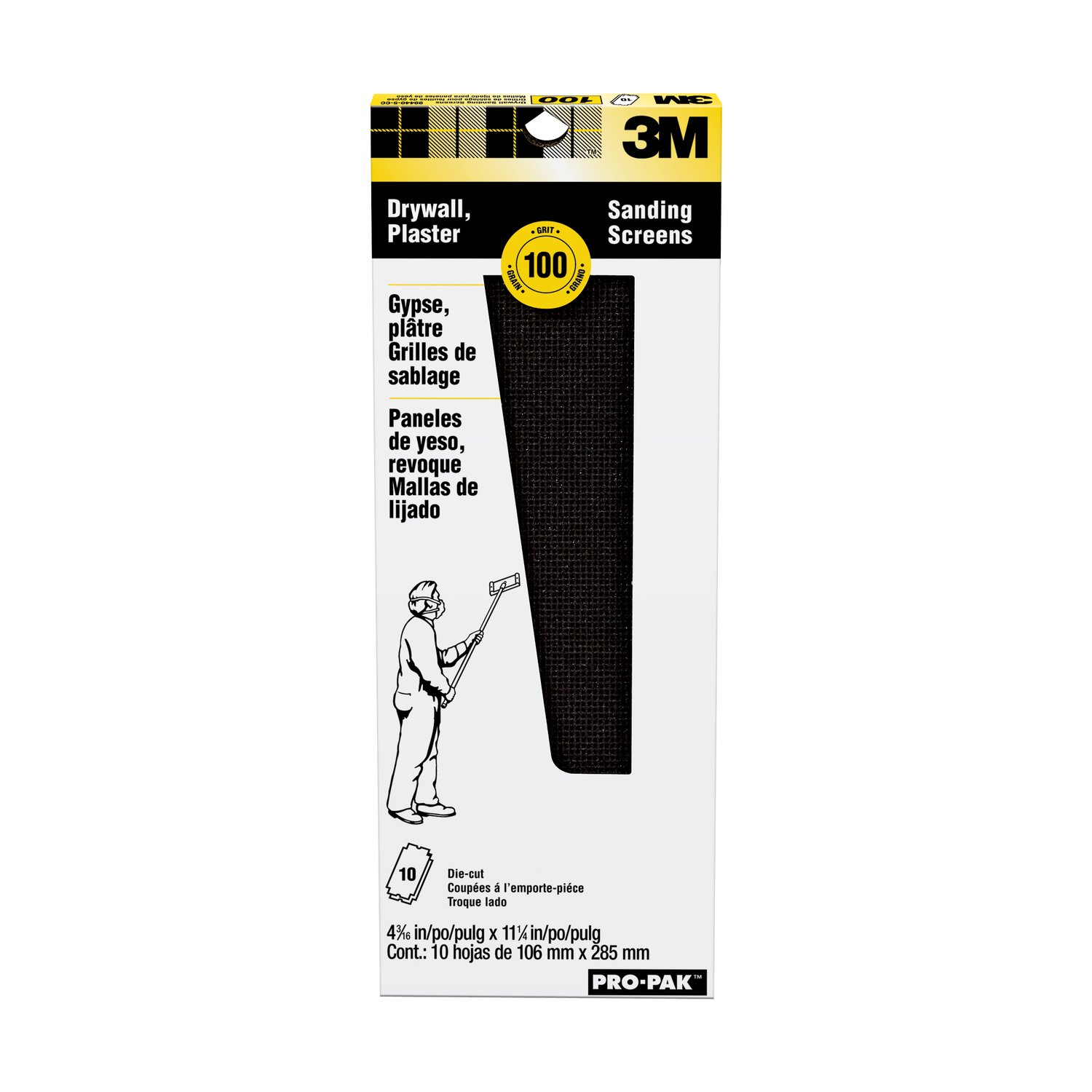 7000047624 - 3M Pro-Pak Drywall Sanding Screens 99440, 100 grit, 10 sheets/pk