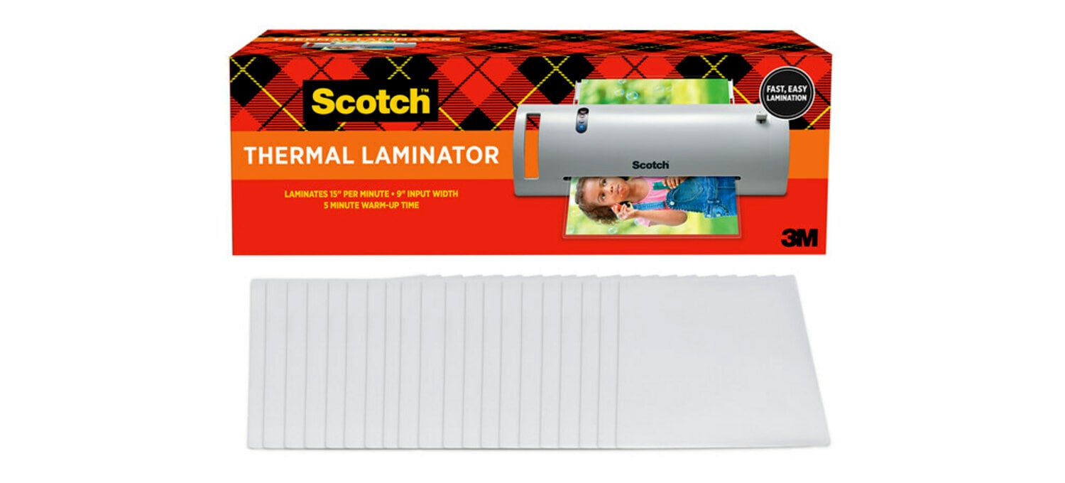 7100224651 - Scotch Thermal Laminator TL902VP, 1 Thermal Laminator with 20 Letter Size Pouches