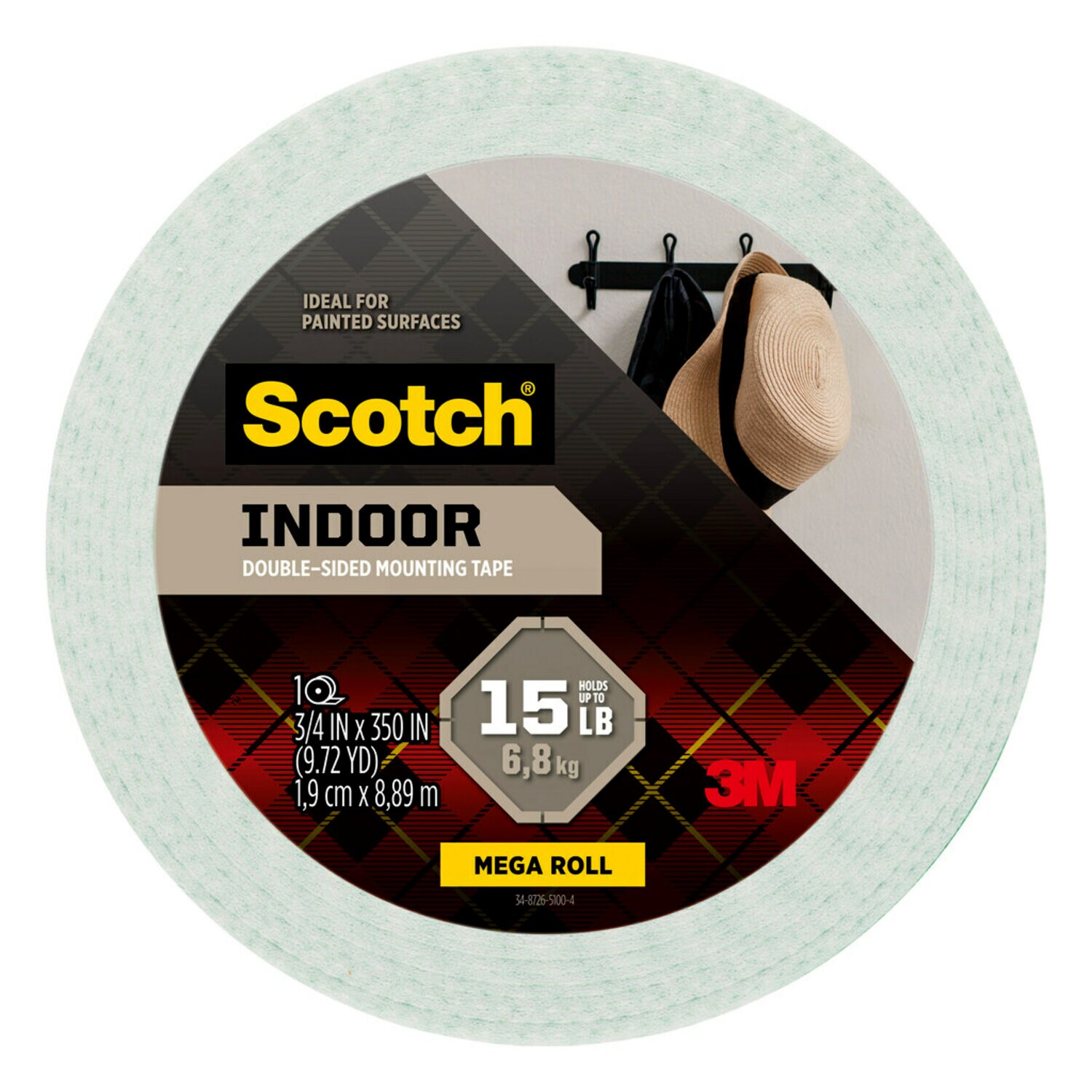 7100241747 - Scotch Indoor Double-Sided Mounting Tape 110S-LONG, 0.75 in x 350 in (1.9 cm x 8.89 m)
