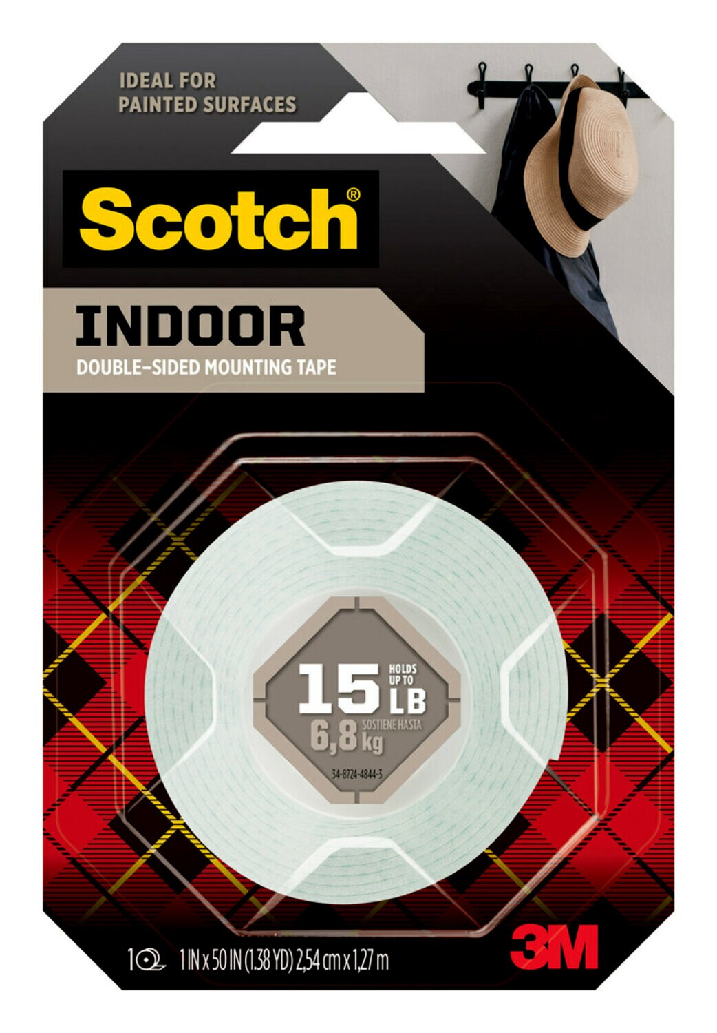 7100241763 - Scotch Indoor Double-Sided Mounting Tape 114S, 1 in x 50 in (2.54 cm x 1.27 m)