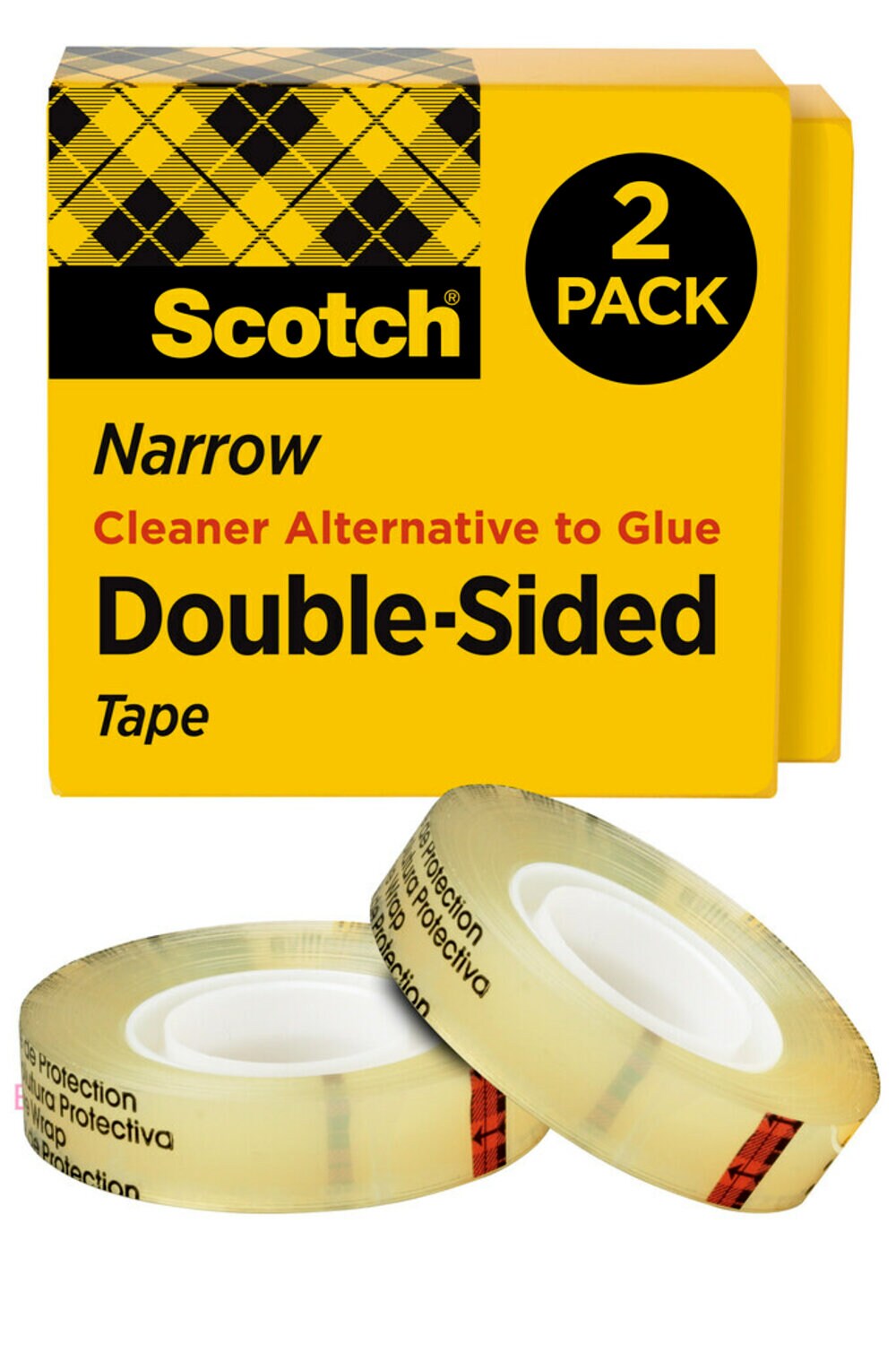 7010311123 - Scotch Double Sided Tape 665-2P12-36, 1/2 in x 1296 in 2 pk