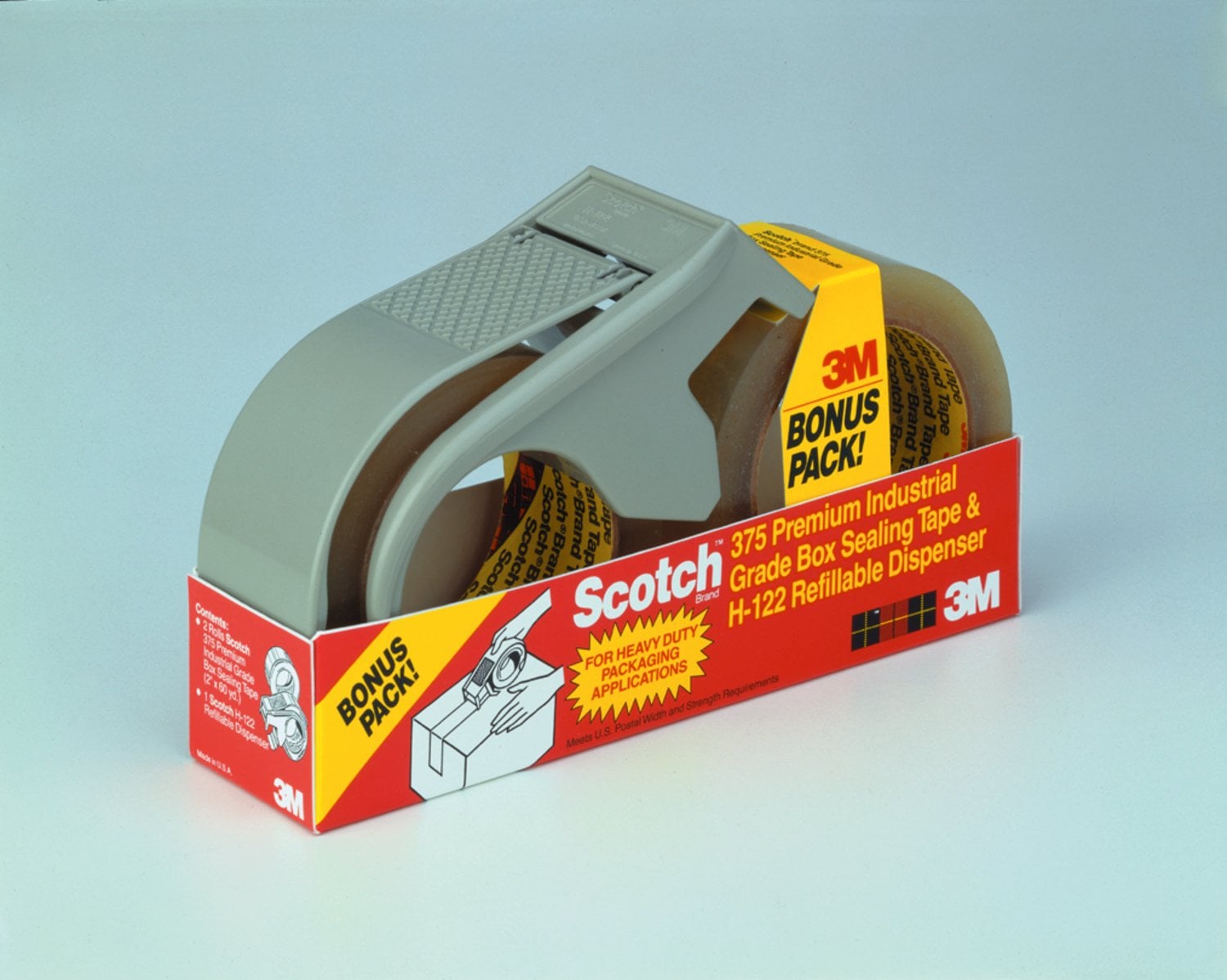7010382499 - Scotch Box Sealing Tape with Dispenser PSD1, Clear, 48 mm X 50 m, 18/Case