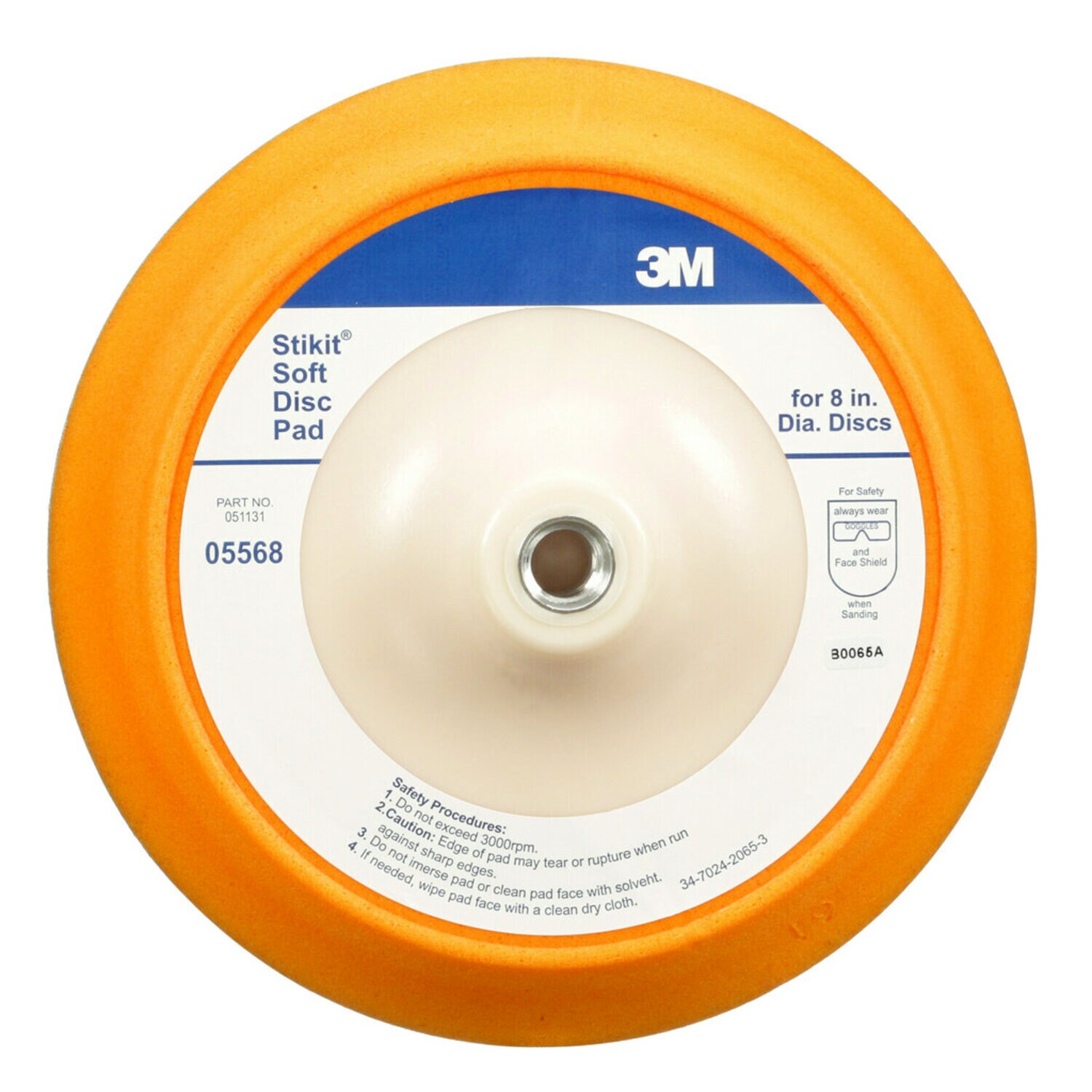 7000120406 - 3M Stikit Soft Abrasive Disc Back-up Pad 05568, 8 in, 1/Case