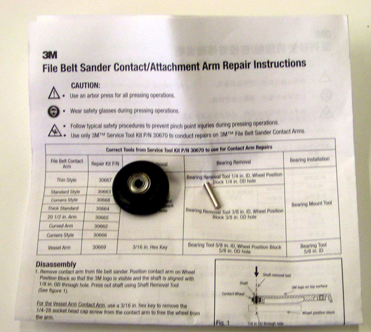 7100090297 - 3M File Belt Arm #28370 Repair Kit 30668