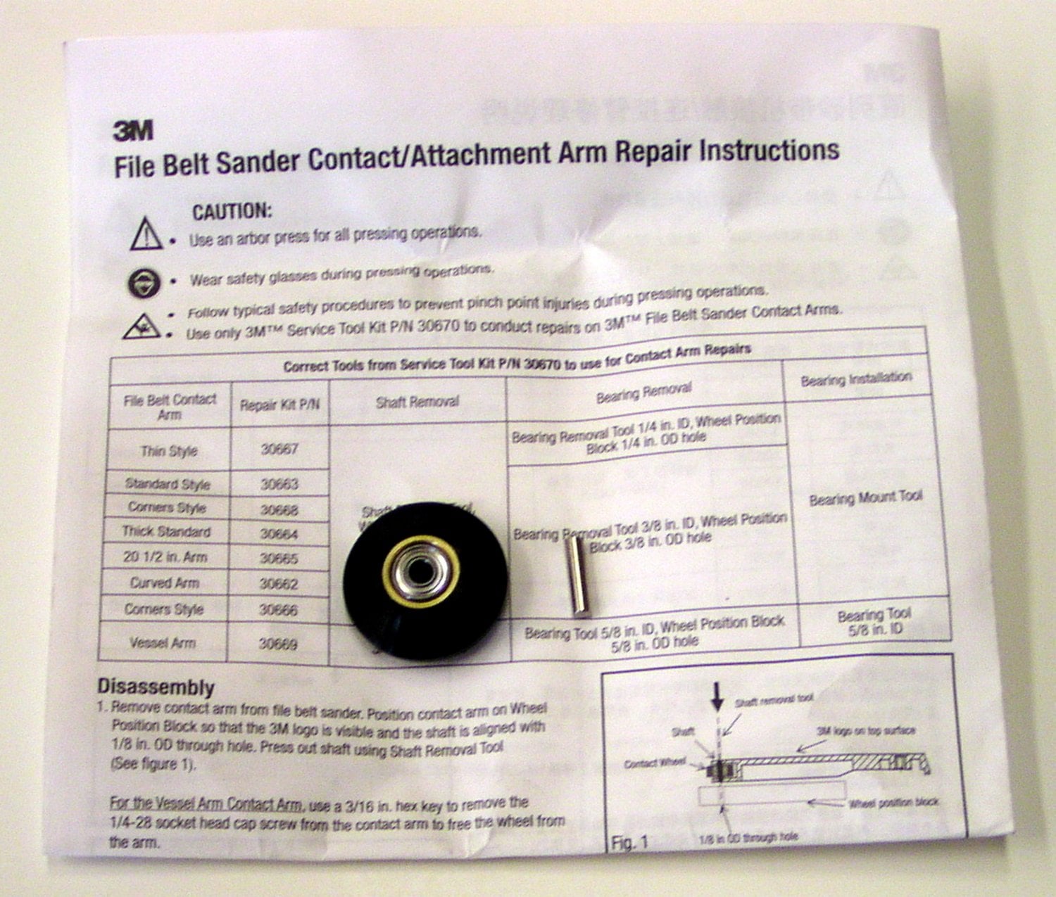 7100089735 - 3M File Belt Arm #28372 Repair Kit 30666