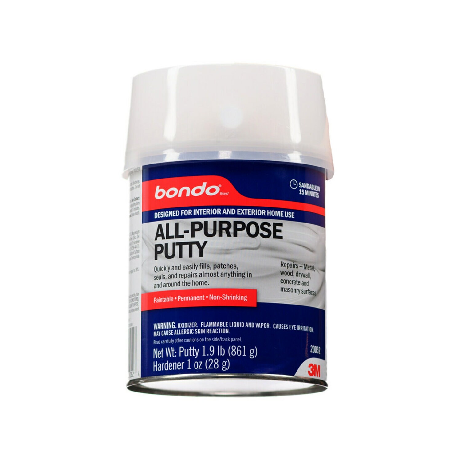 7010364415 - Bondo All-Purpose Putty, 20052, 1 Quart, 3 per case