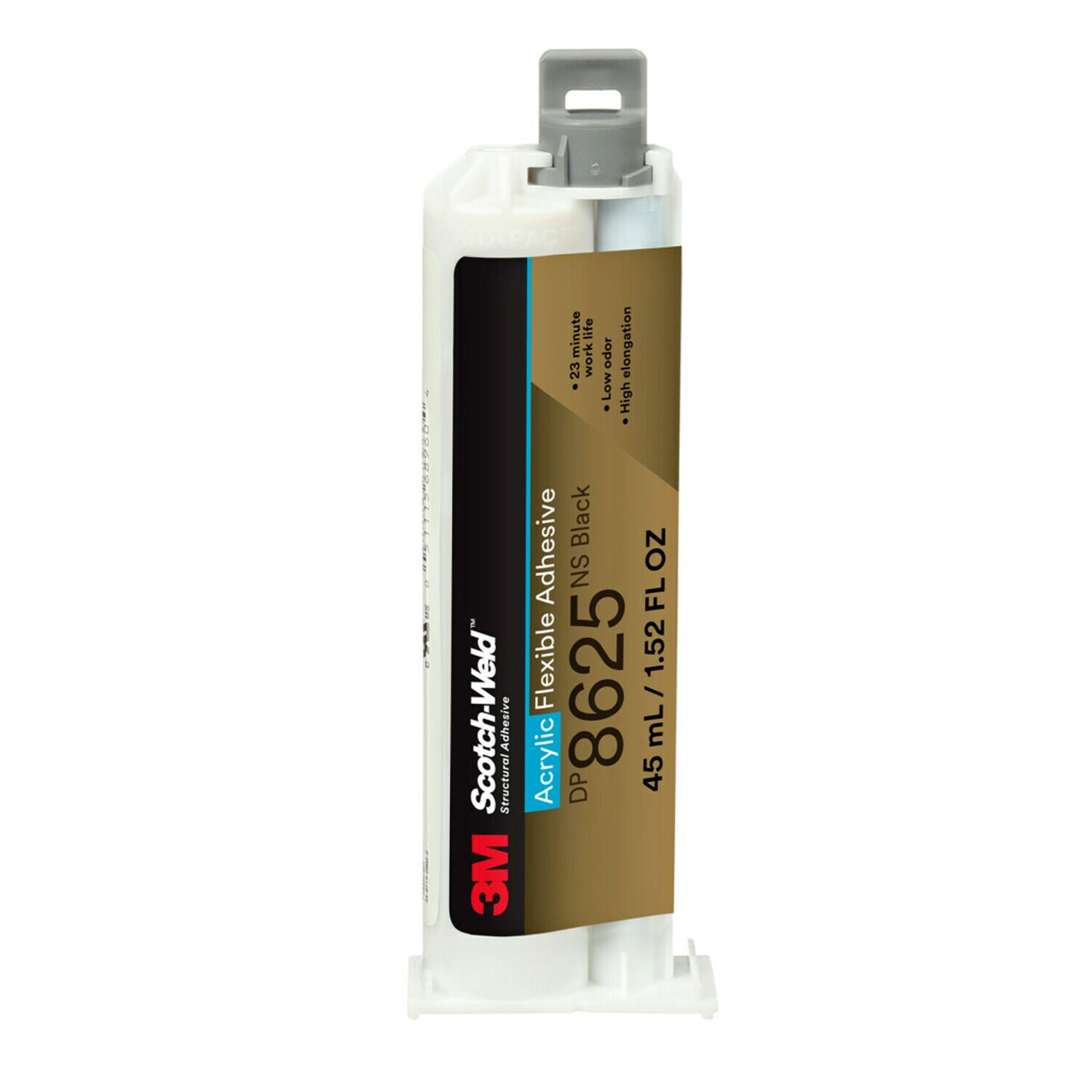 7100244478 - 3M Scotch-Weld Flexible Acrylic Adhesive DP8625NS, Black, 45 mL Duo- Pak, 12/Case
