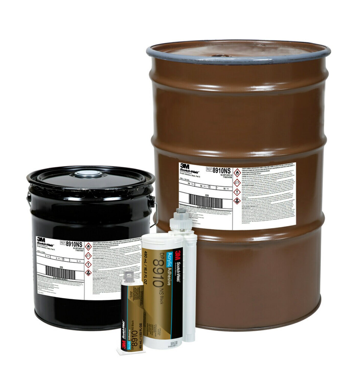 7100314358 - 3M Scotch-Weld Acrylic Adhesive DP8910NS, Black, 490 mL Duo-Pak, 6 Each/Case