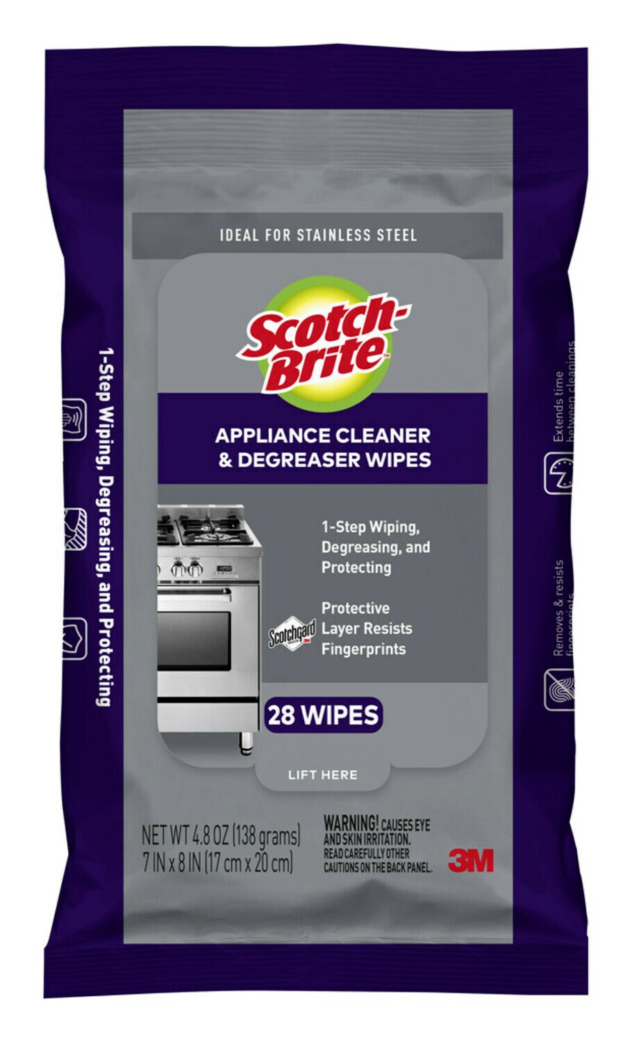 7100217266 - Scotch-Brite Appliance Cleaner & Degreaser Wipes 954-MAW-28, 6/1