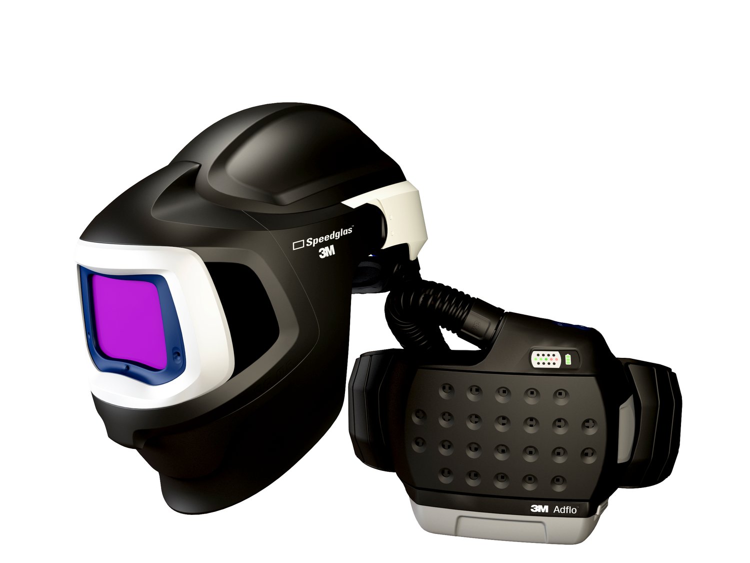 7100200573 - 3M Adflo Powered Air Purifying Respirator HE System w 3M Speedglas
Welding Helmet 9100 MP, 37-1101-30iSW, 1 EA/CASE