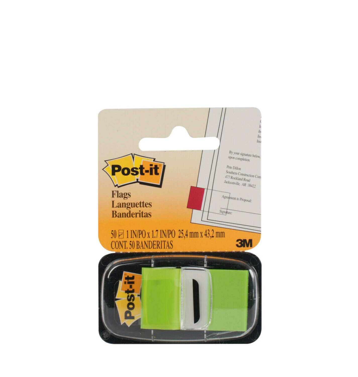 7000029846 - Post-it Flags 680-22 (36) 1 in. x 1.7 in. (25,4 mm x 43,2 mm) Bright
Green