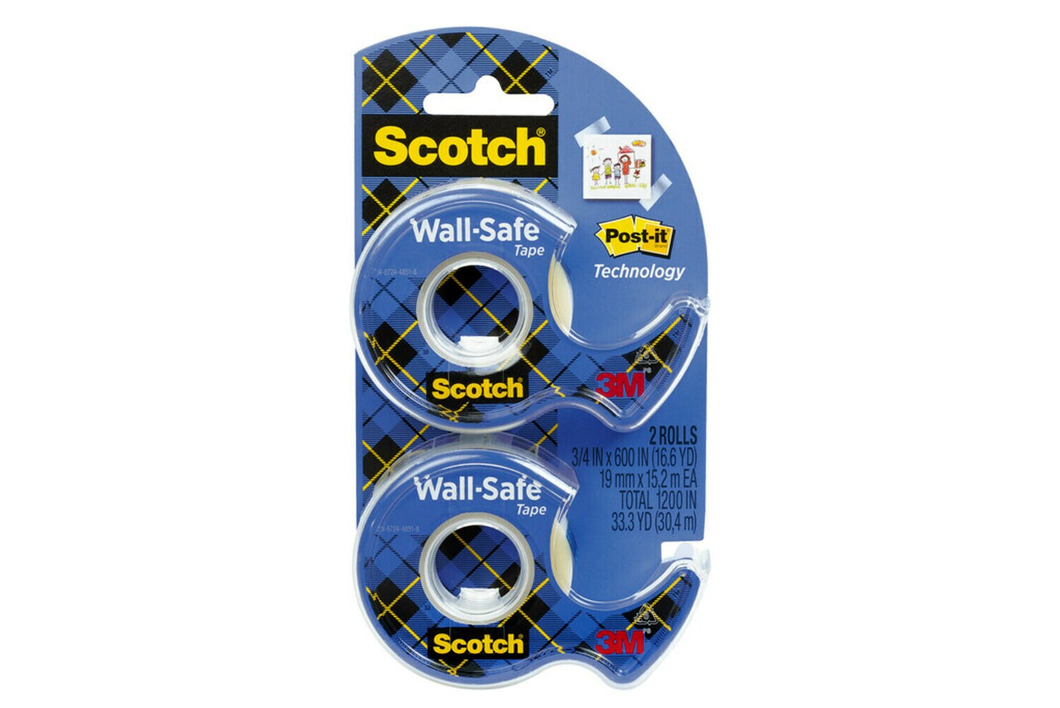 7100130340 - Scotch Tape, 183-DM2, 3/4 in x 600 in (19 mm x 15,2 m)
