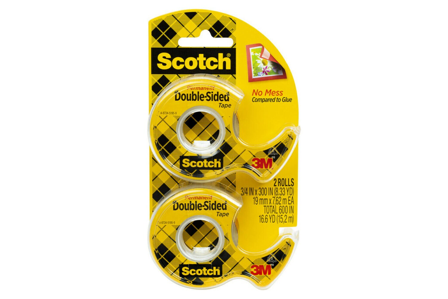 7010371401 - Scotch Double Sided Tape 237DM-2, 3/4 in x 300 in