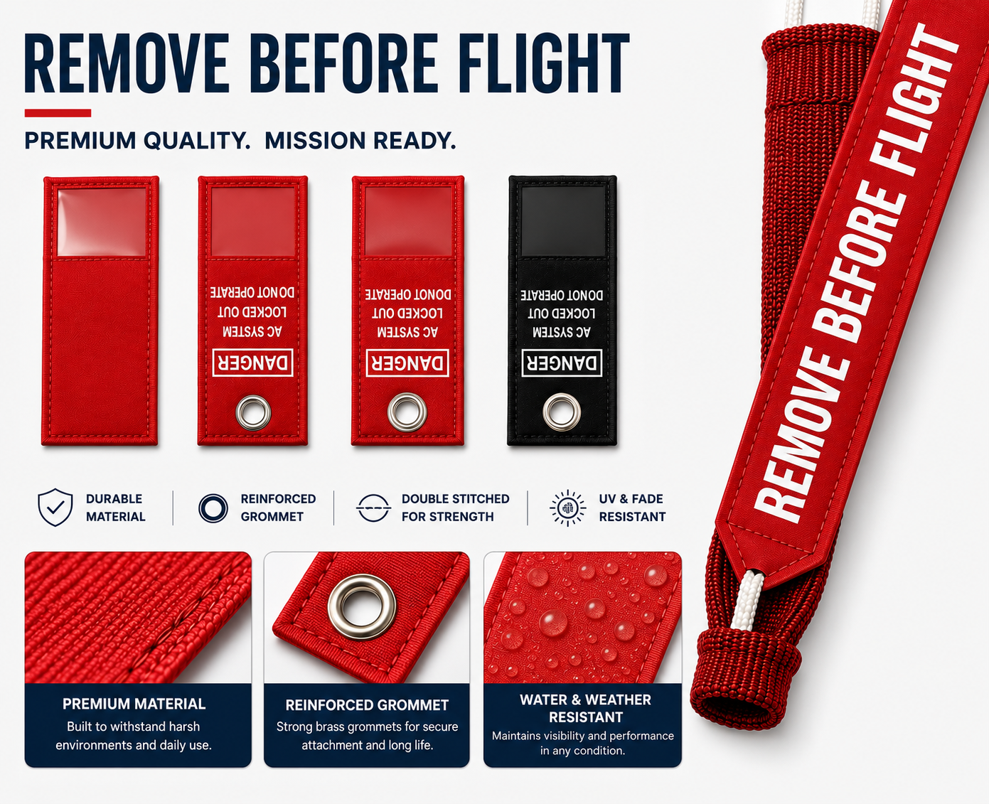 Remove Before Flight warning streamer and danger tag product lineup