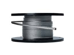 Spool of stainless steel aircraft cable