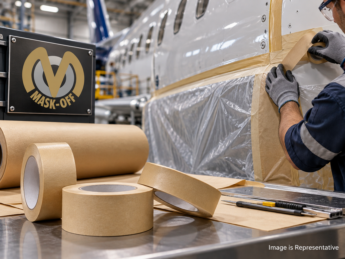 Mask-Off surface protection tape for aircraft manufacturing