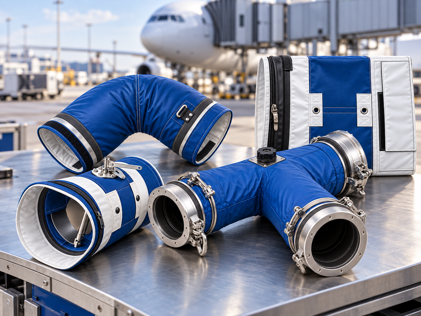 PCA flat hose sections for aircraft ground support