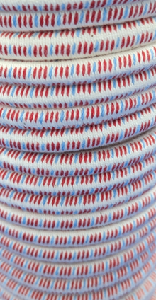Close-up of various mil-spec wire rope and cordage strands