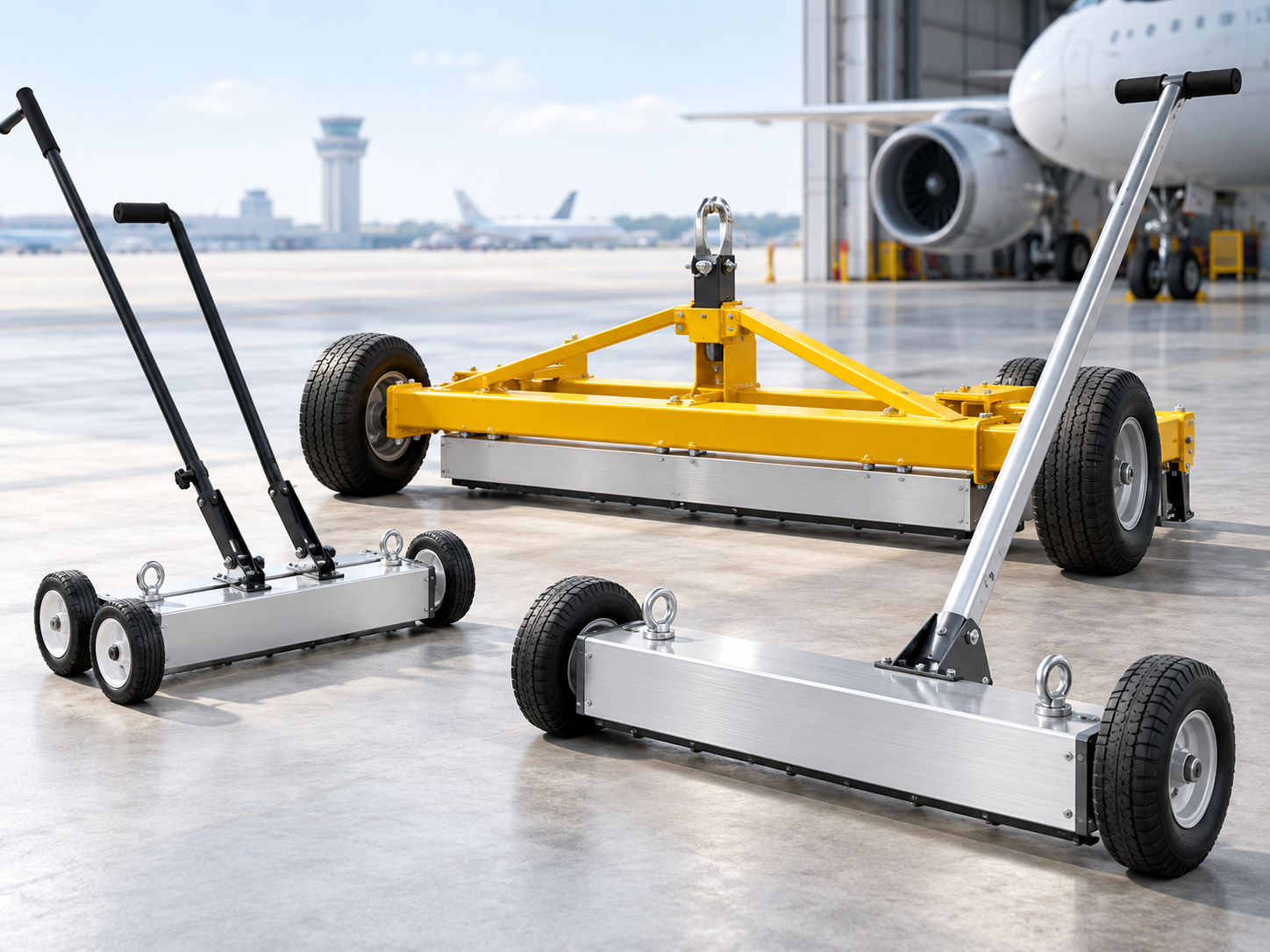 Magnetic FOD sweeper for hangar and runway debris control