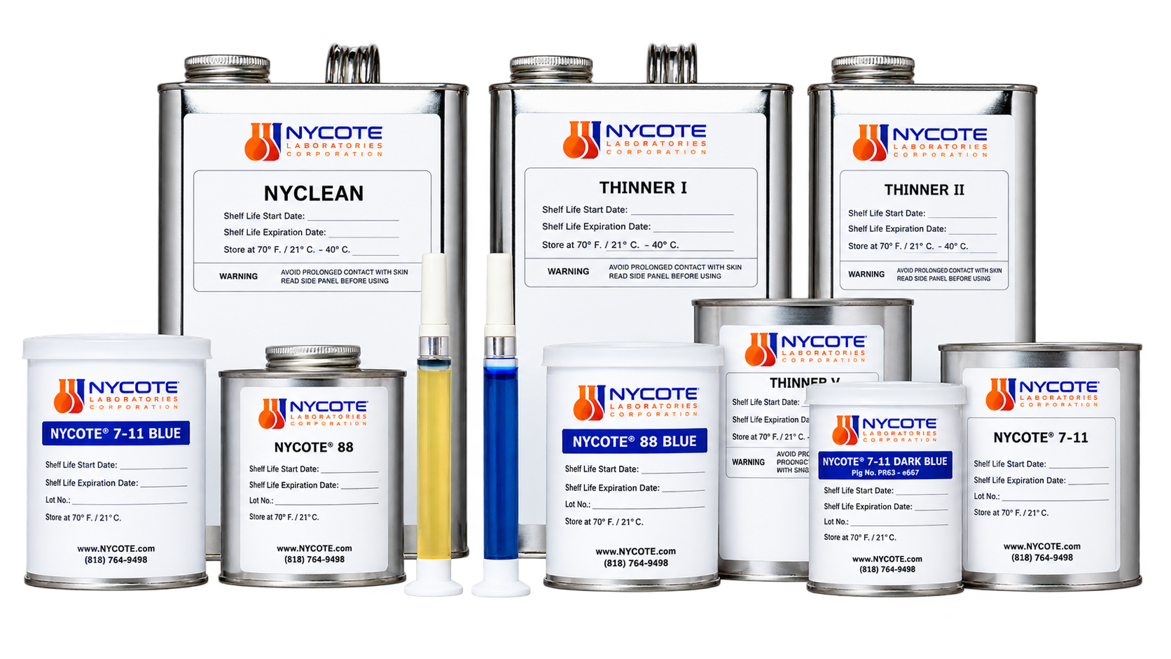 Nycote Laboratories aerospace chemicals product lineup