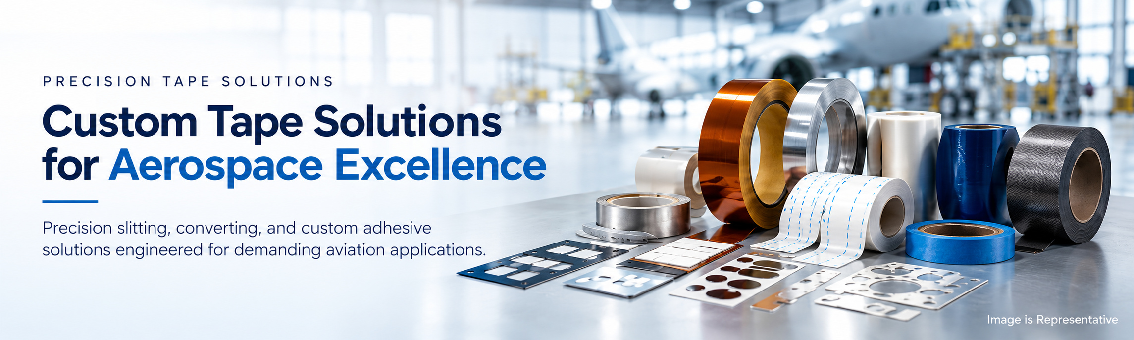 Custom tape solutions for aerospace excellence: precision slitting, converting, and custom adhesive solutions