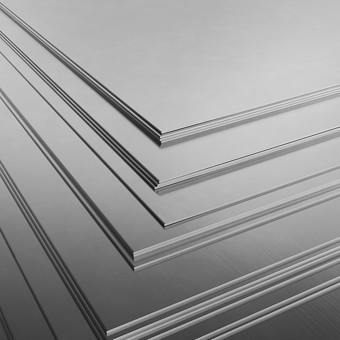 Stacked sheets of aerospace-grade titanium