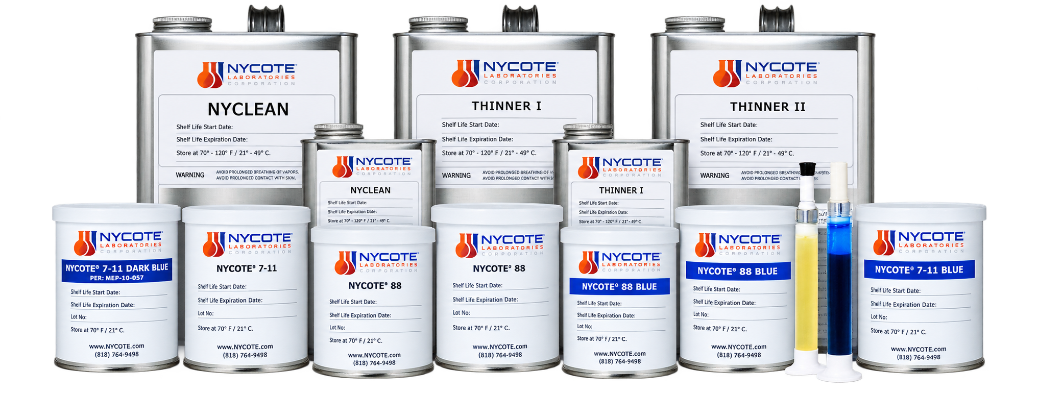 Nycote Laboratories aerospace chemicals product lineup